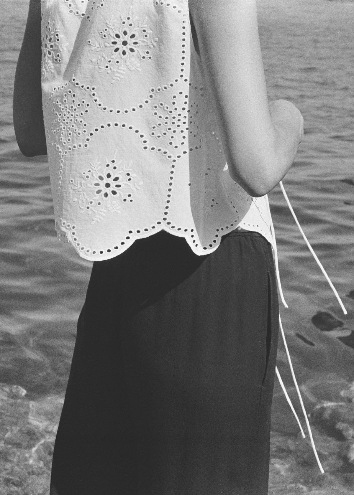 Matteau Broderie Tie Blouse - White - 13