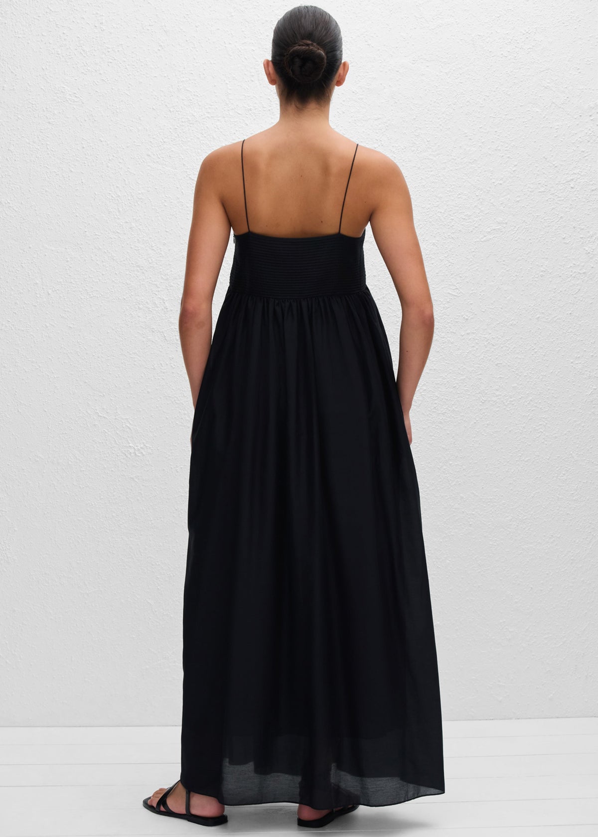 Matteau Empire Pintuck Bodice Dress - Black - 7