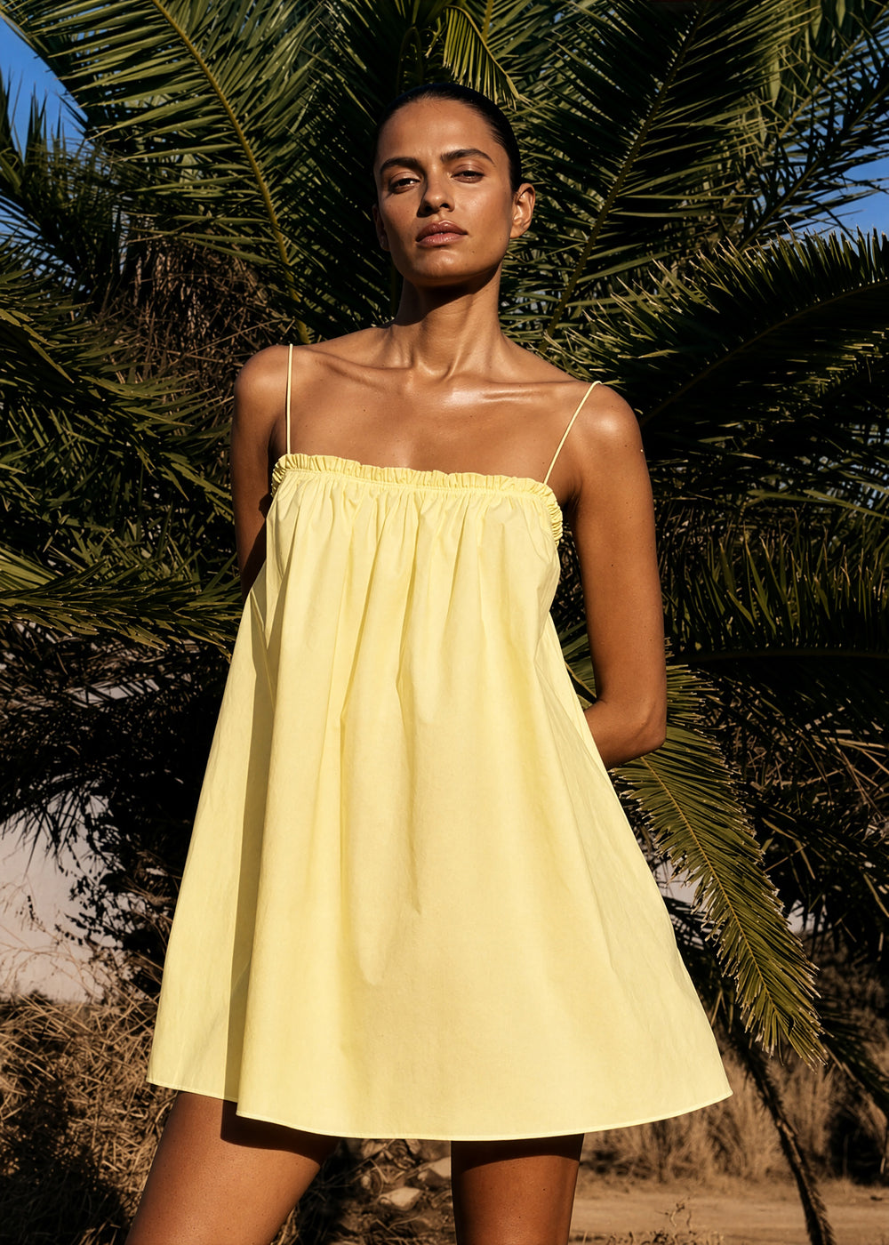 Matteau Frill Cami Mini Dress - Limoncello