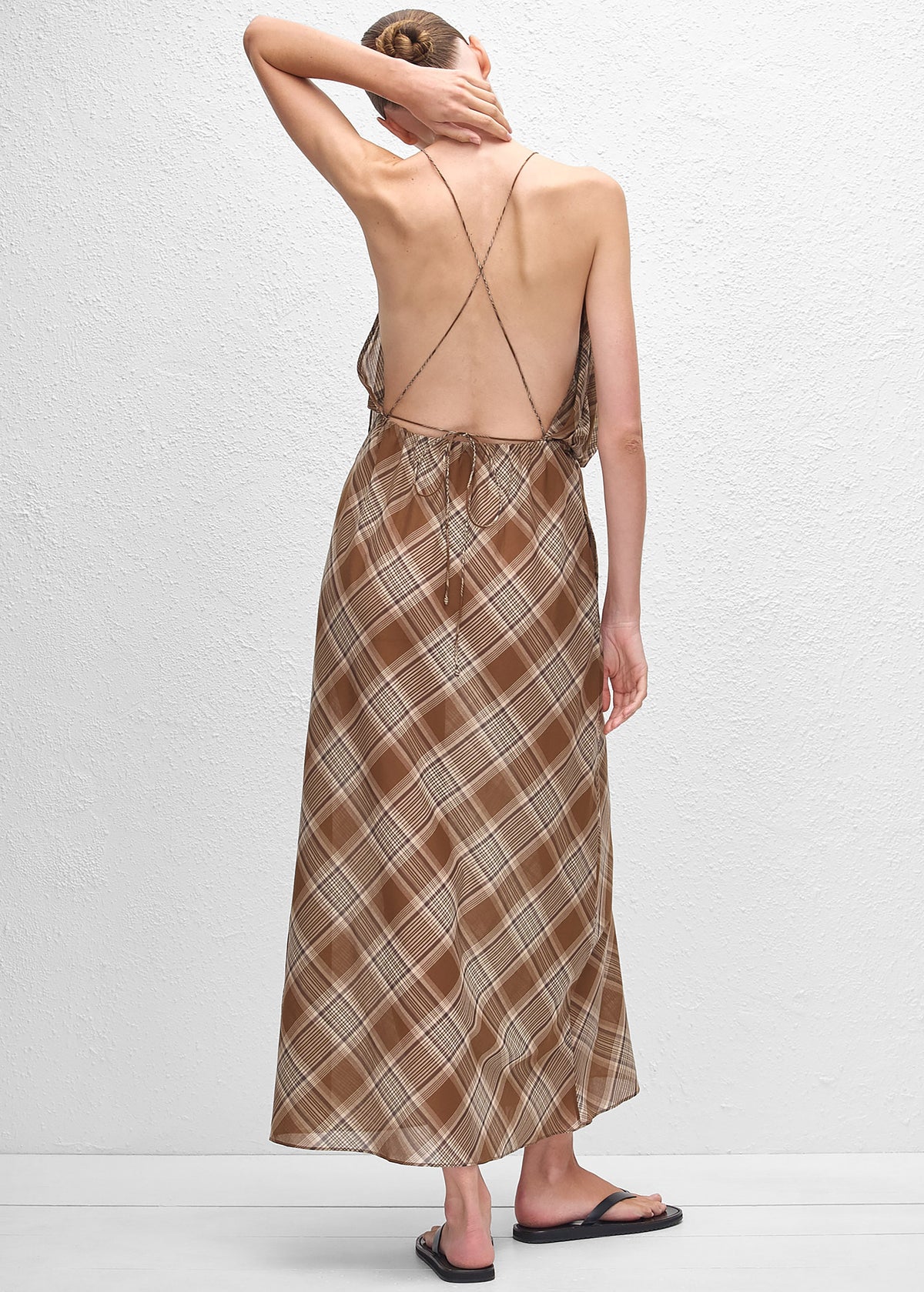 Matteau Layered Halter Midi Dress - Picnic Plaid - 6