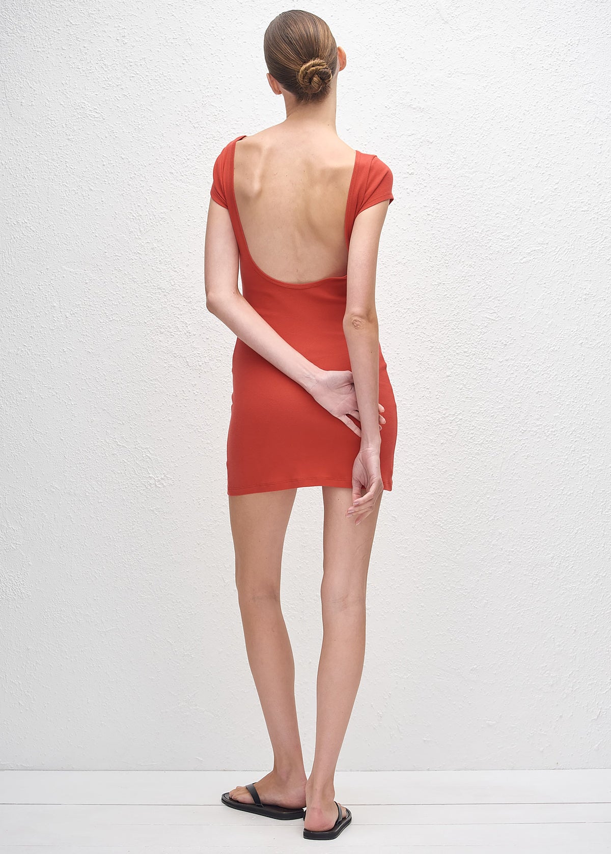 Matteau Low Back Mini Tee Dress - Tomato - 1