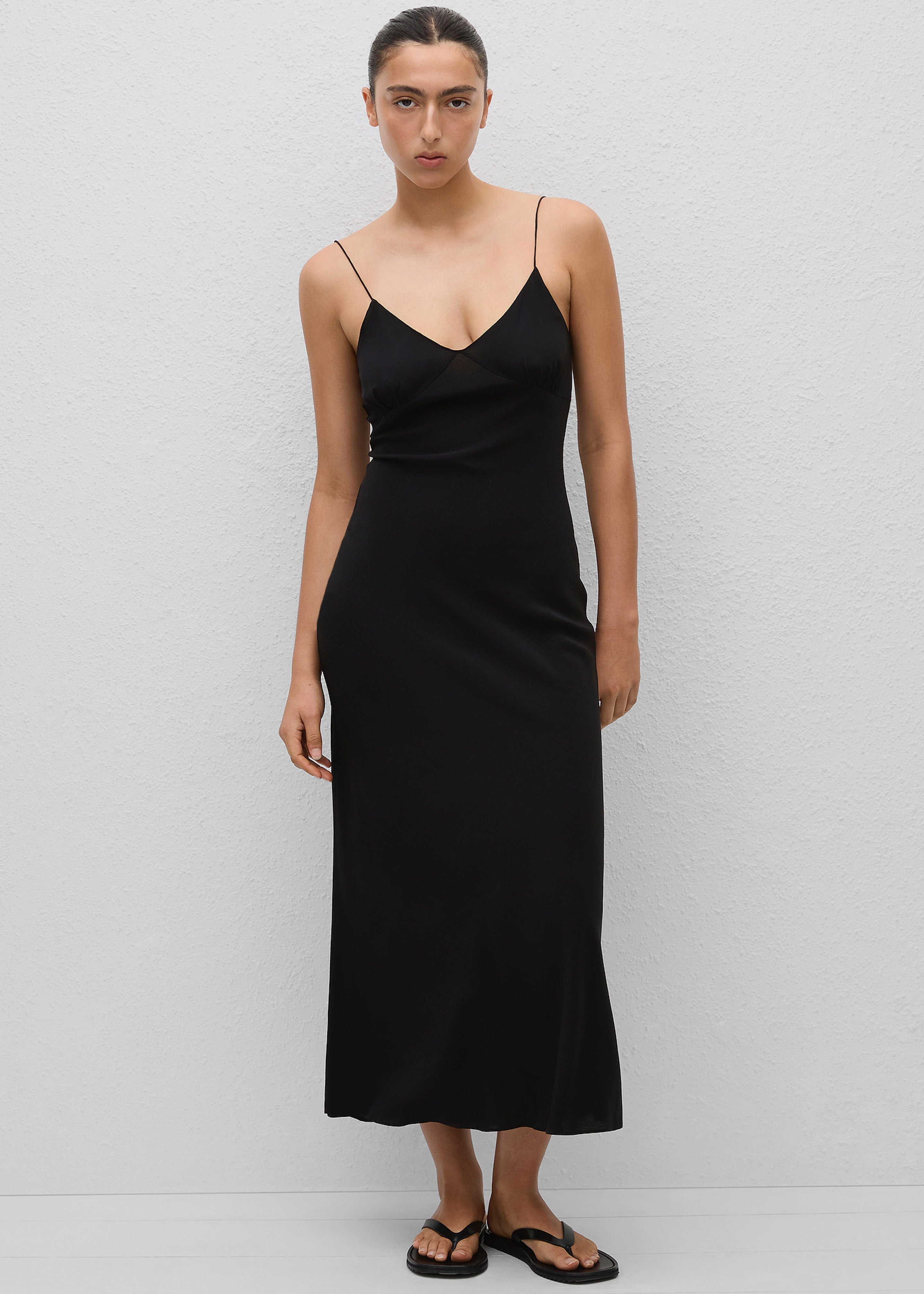 Matteau Low Back Slip Dress - Black - 4