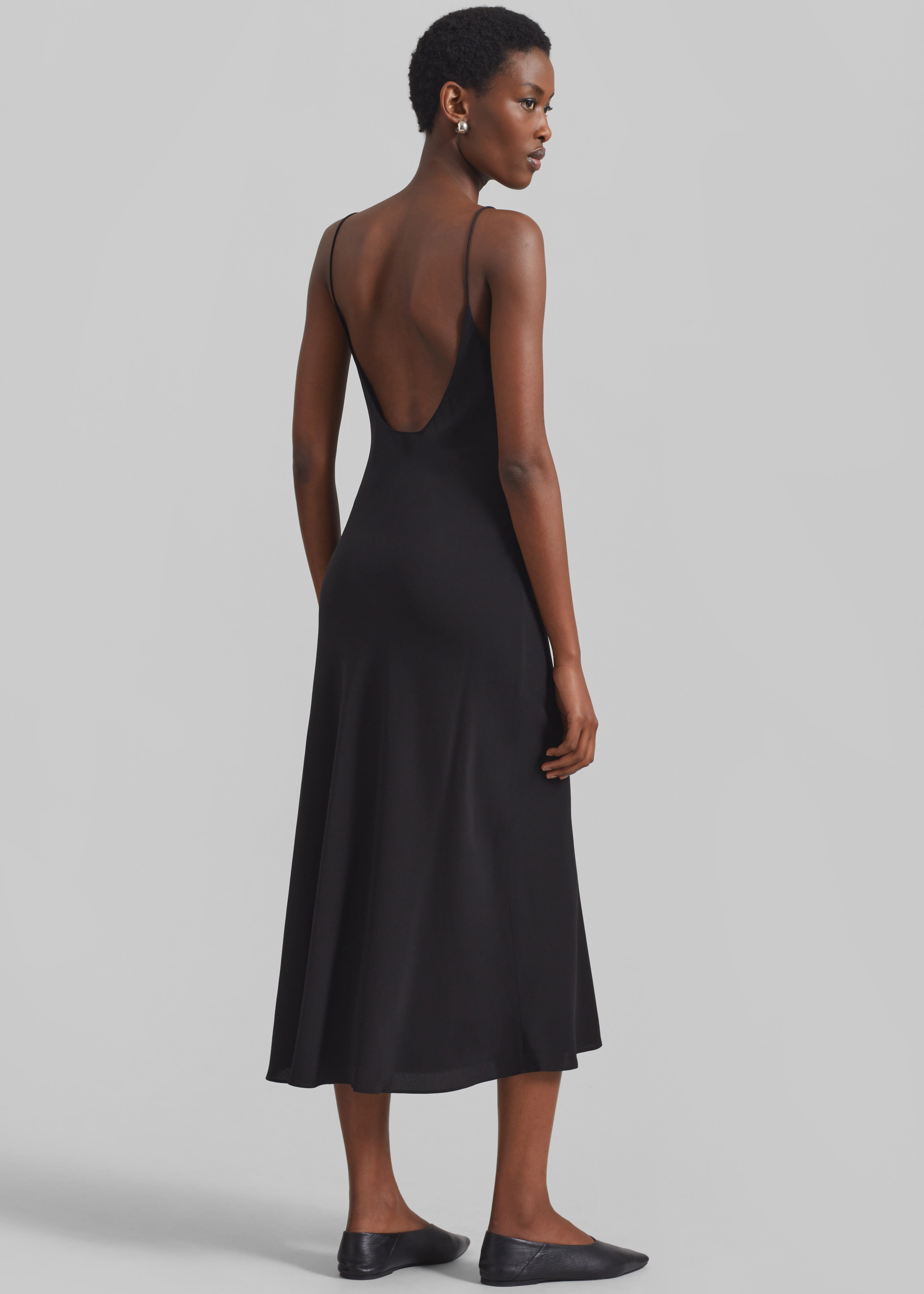 Matteau Low Back Slip Dress - Black - 7