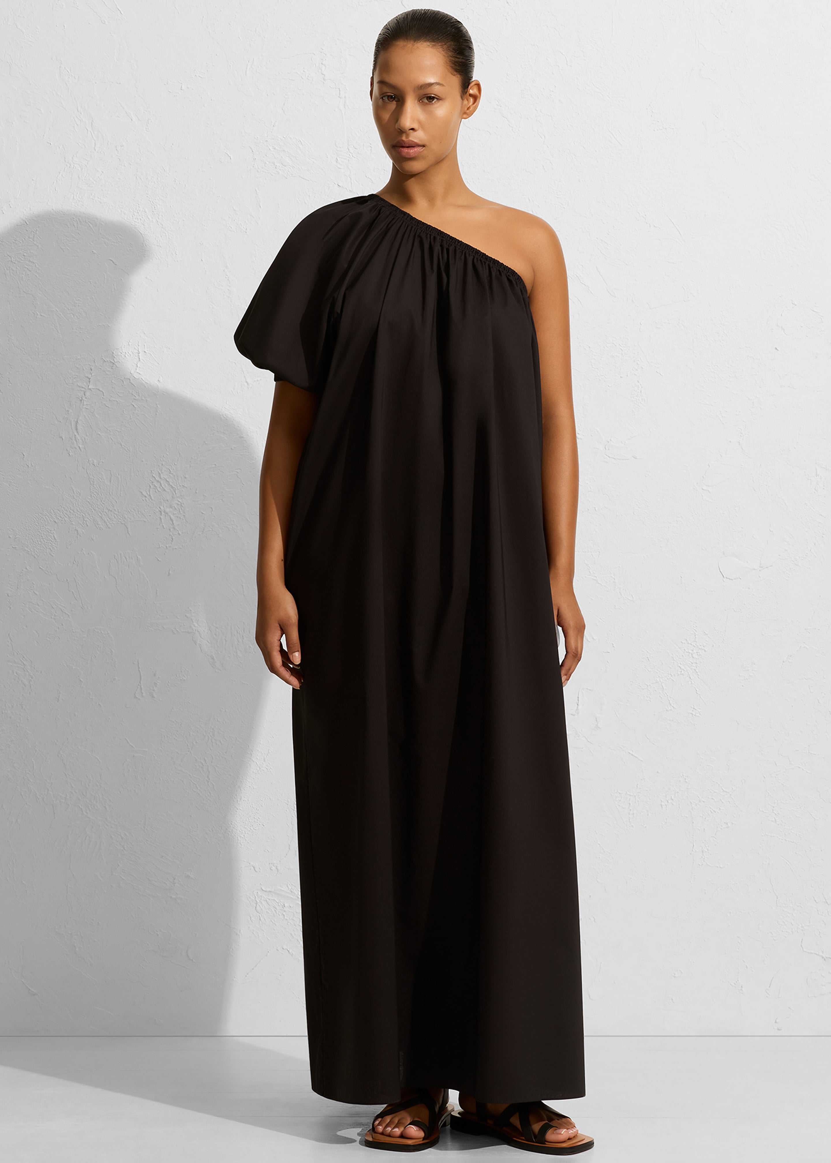 Matteau One Shoulder Maxi Dress - Black - 1