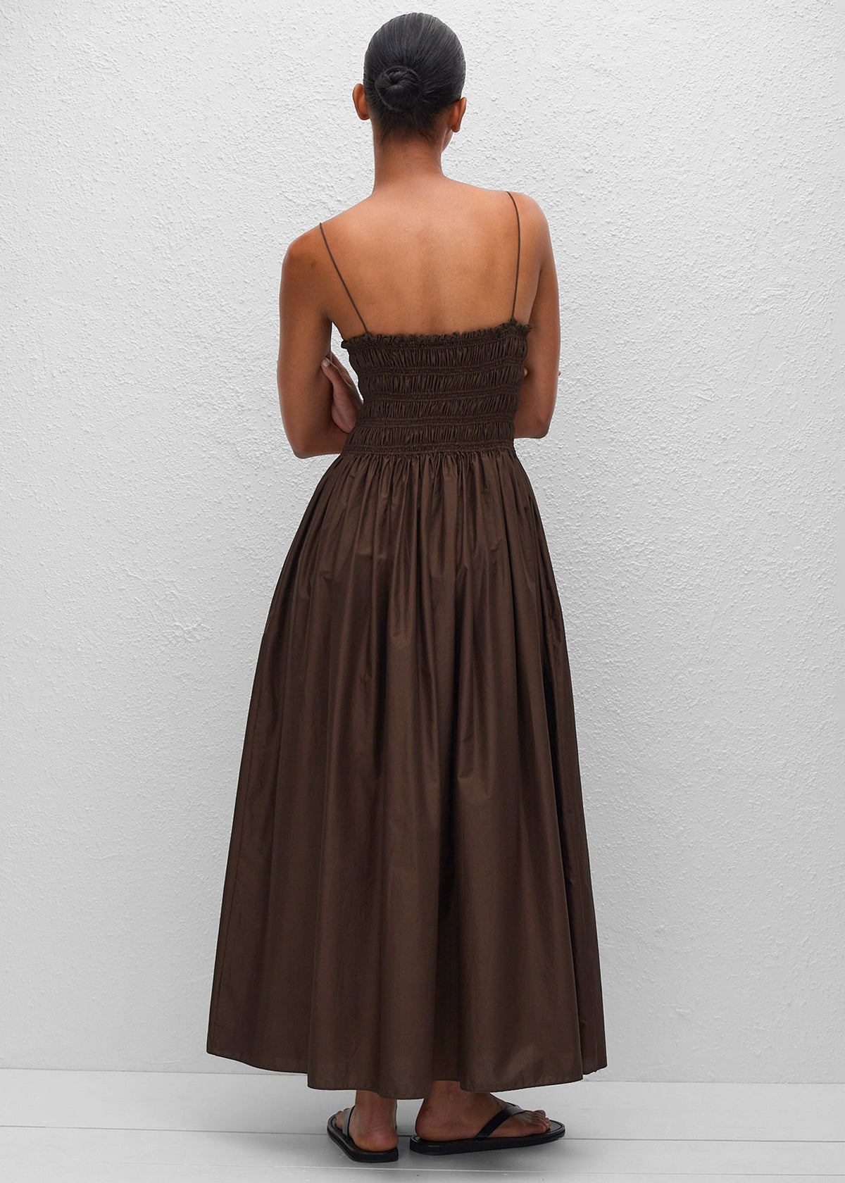Matteau Shirred Bodice Dress - Chocolate - 5