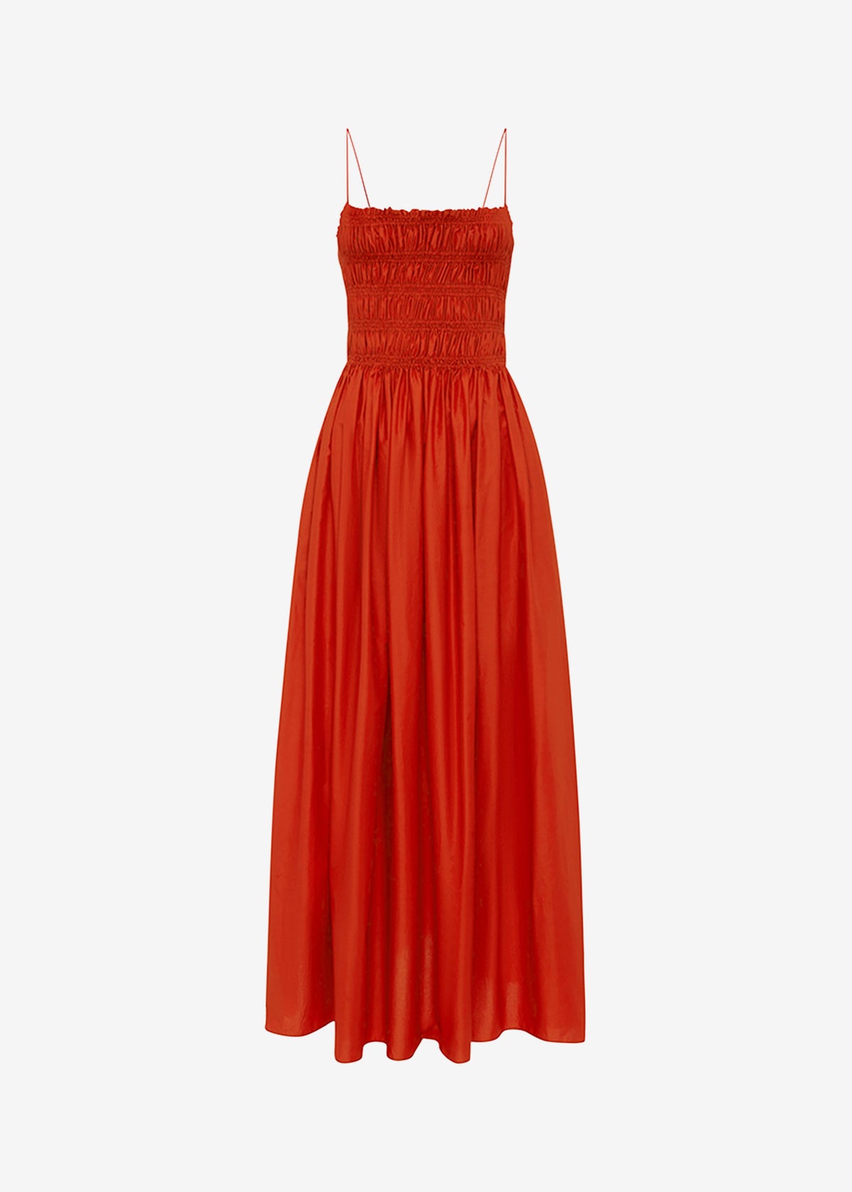 Matteau Shirred Bodice Dress - Tomato - 7