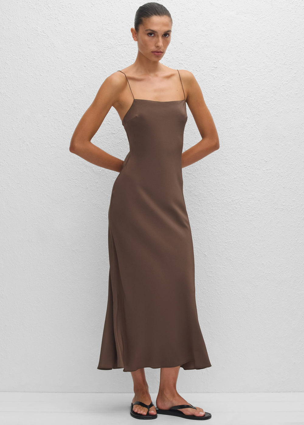 Matteau Square Slip Dress - Truffle - 1