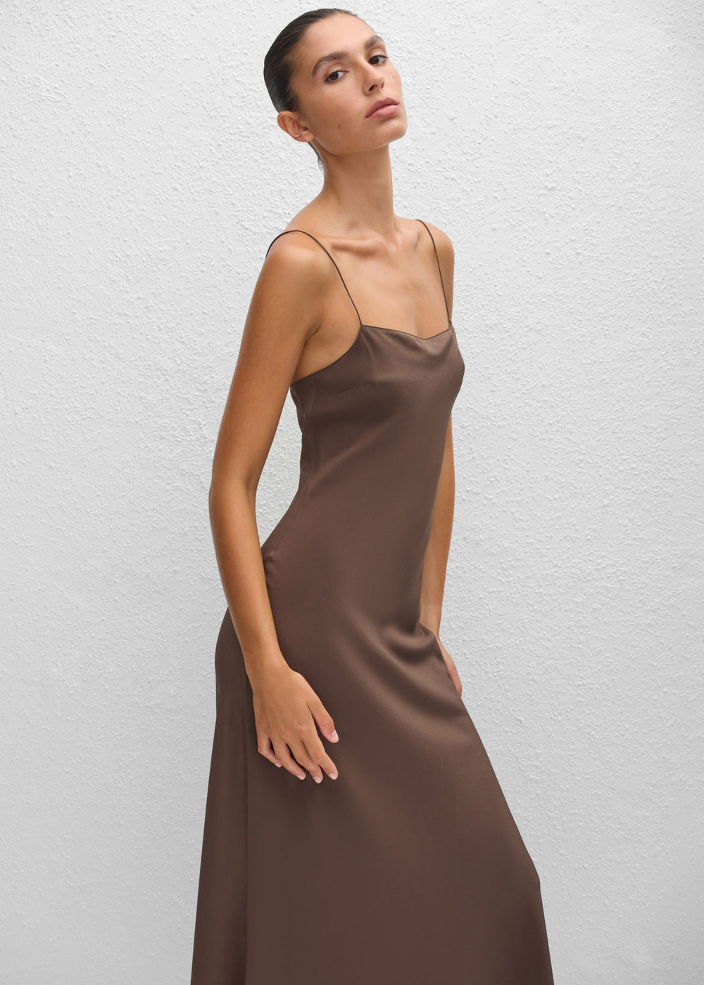 Matteau Square Slip Dress - Truffle