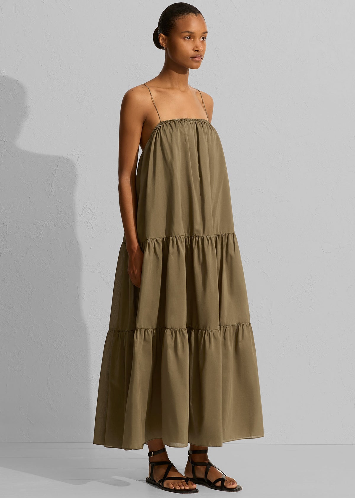 Matteau Voluminous Tiered Sundress - Olive - 3