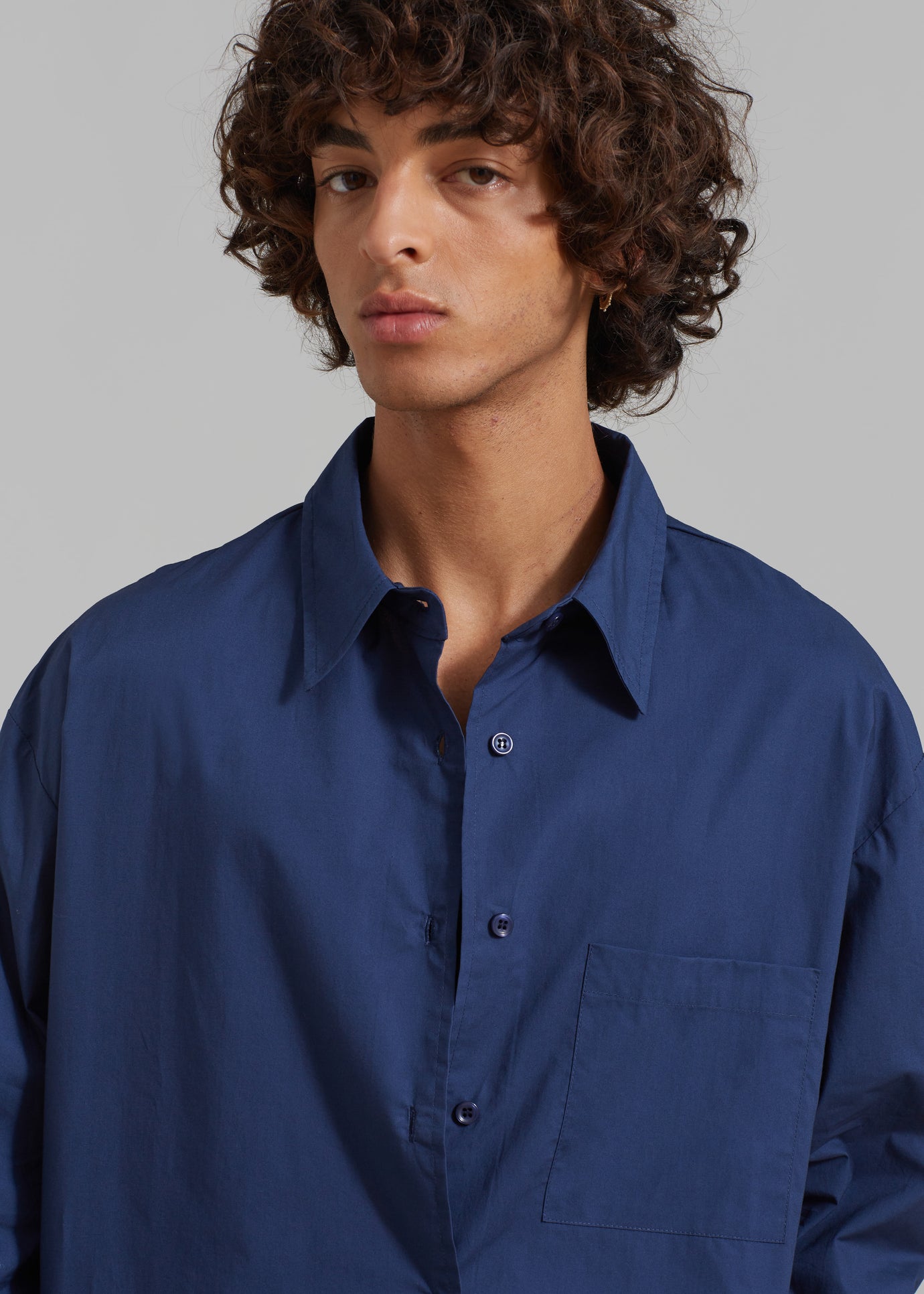 Matthias Oversized Shirt - Navy - 1