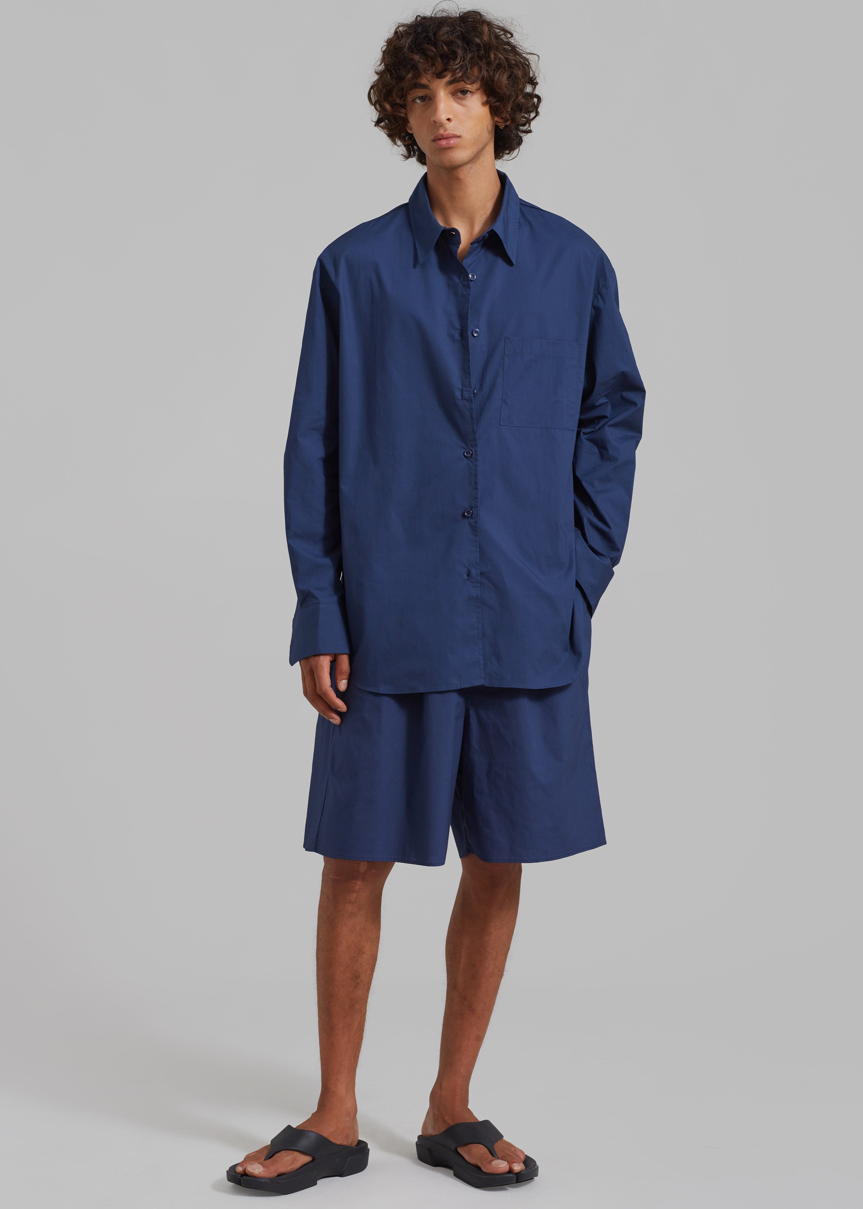 Matthias Oversized Shirt - Navy - 1