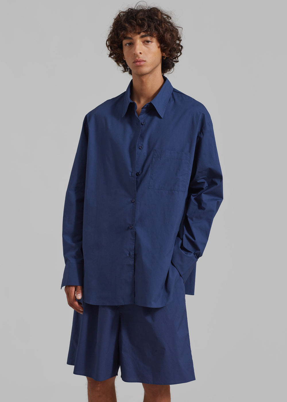 Matthias Oversized Shirt - Navy - 1