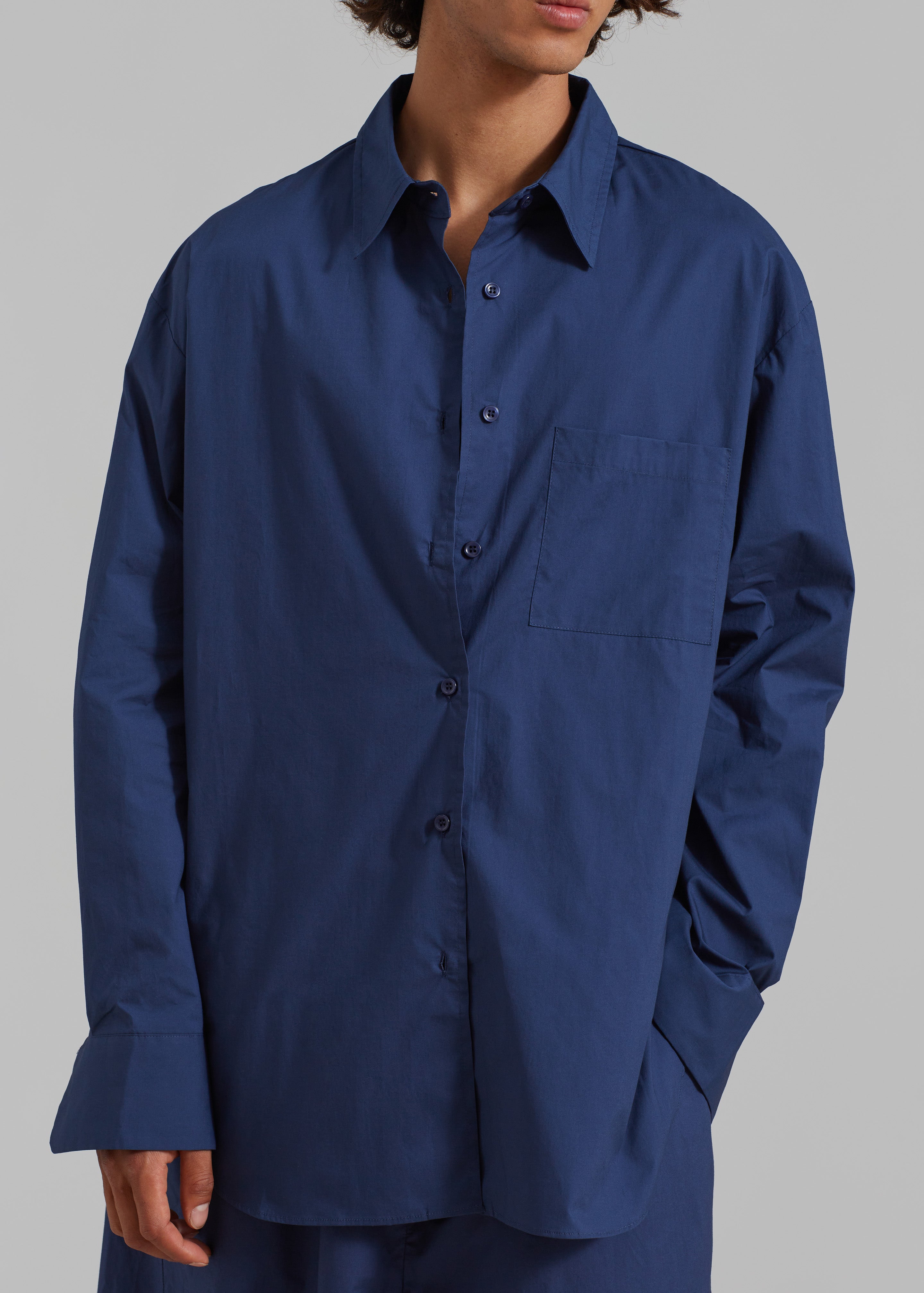 Matthias Oversized Shirt - Navy - 4