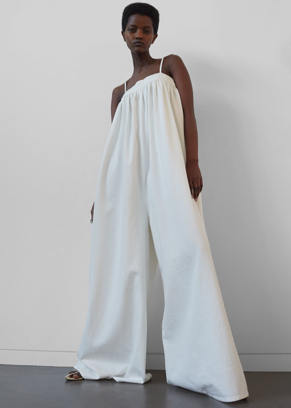 Maude Denim Jumpsuit - White - 6