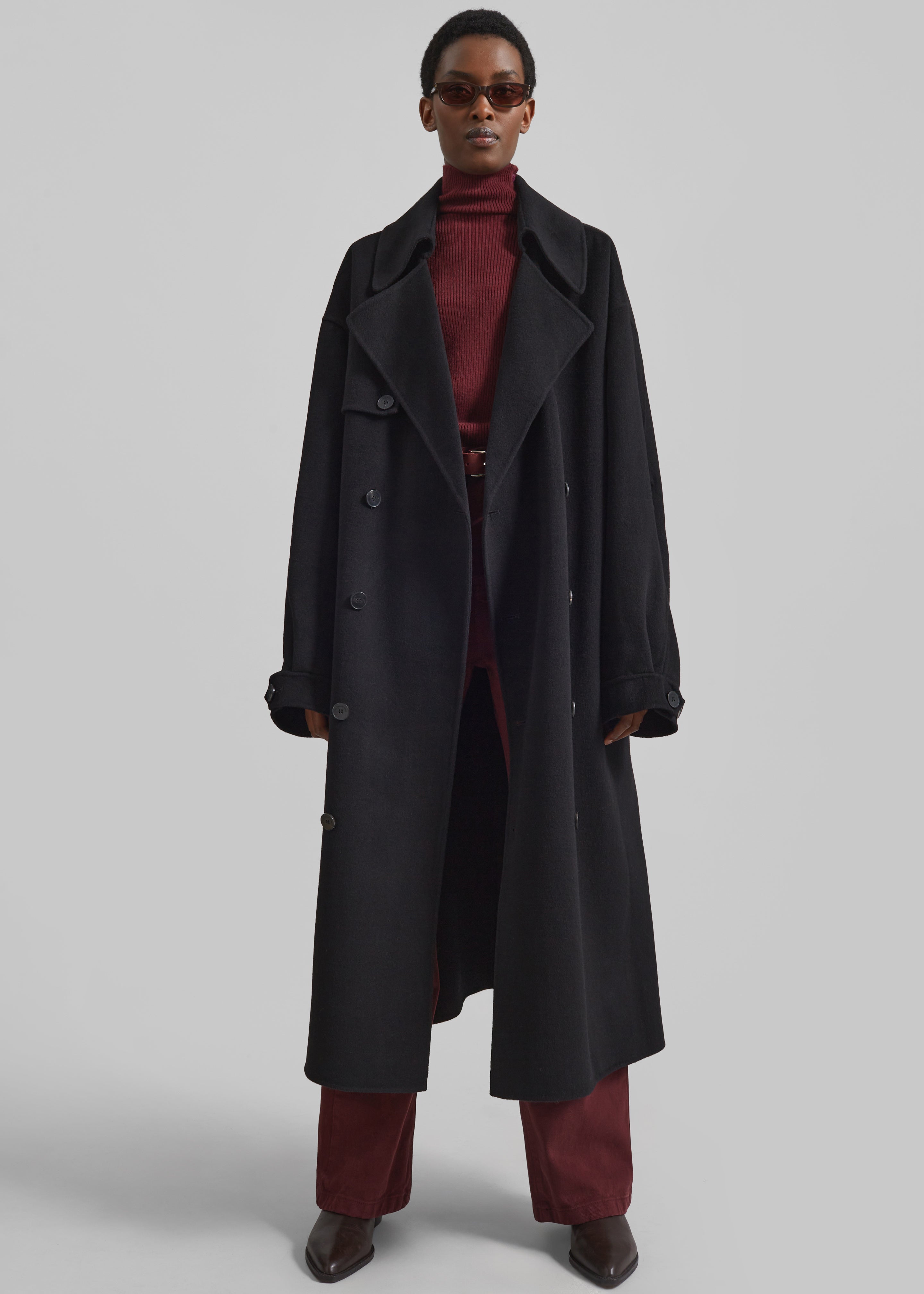 Mavis Long Coat - Black - 3