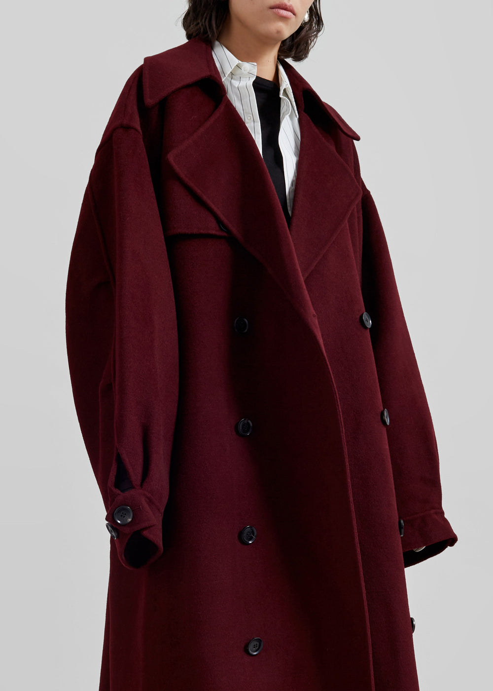 Mavis Long Coat - Burgundy - 1