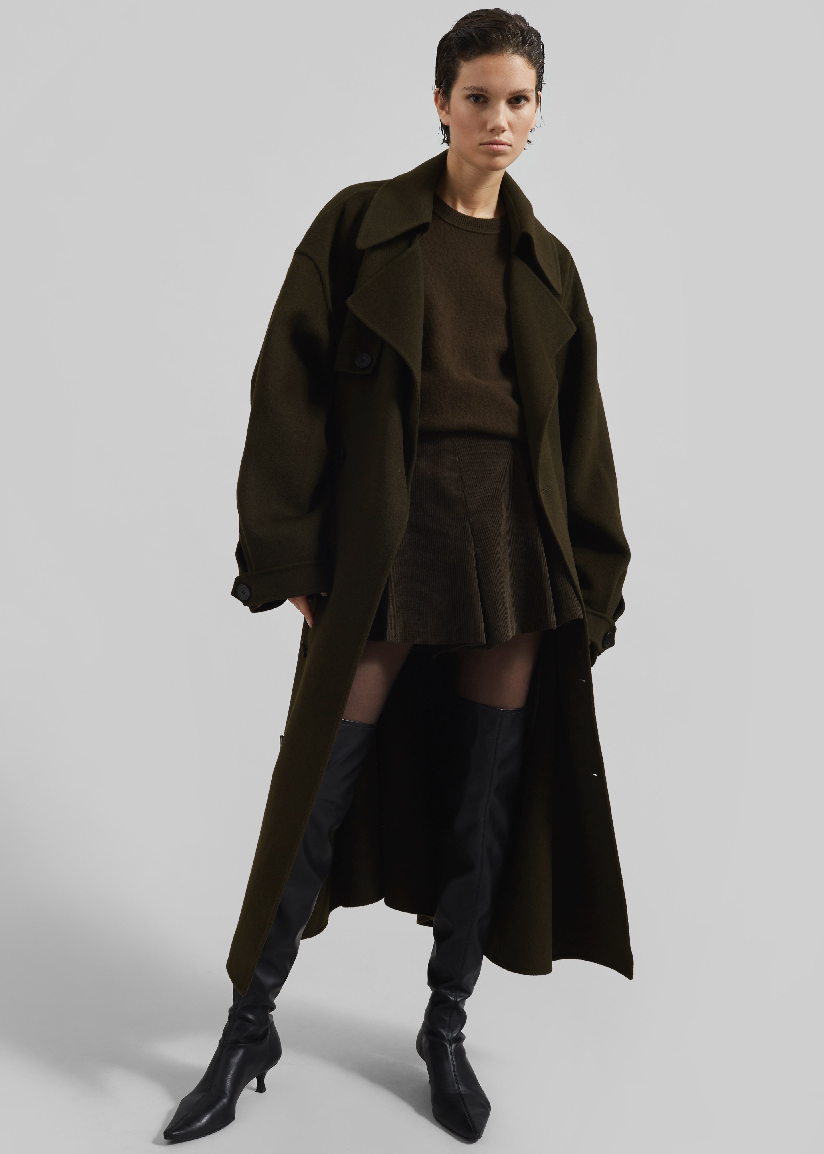 Mavis Long Coat - Khaki - 6