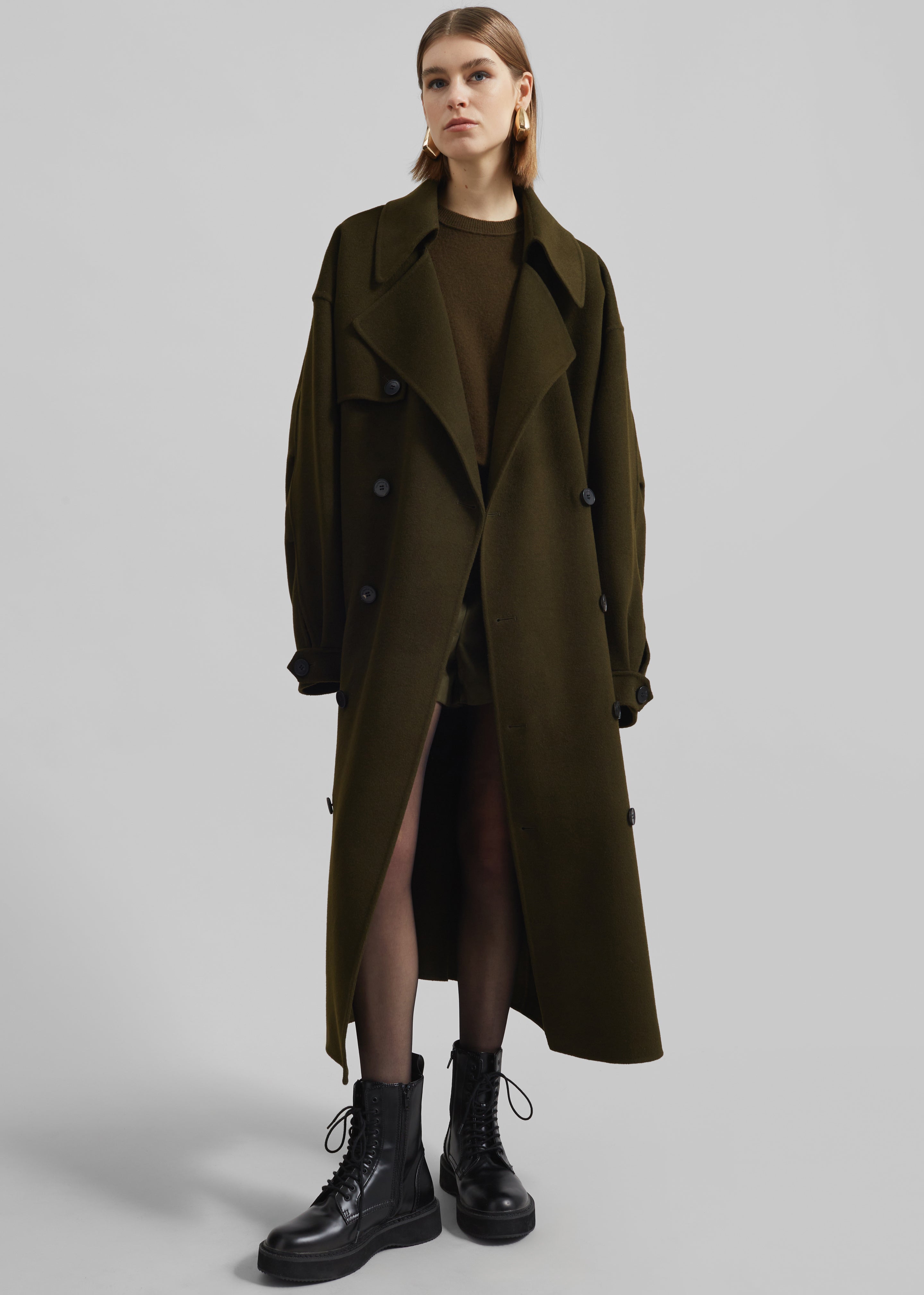 Mavis Long Coat - Khaki - 5