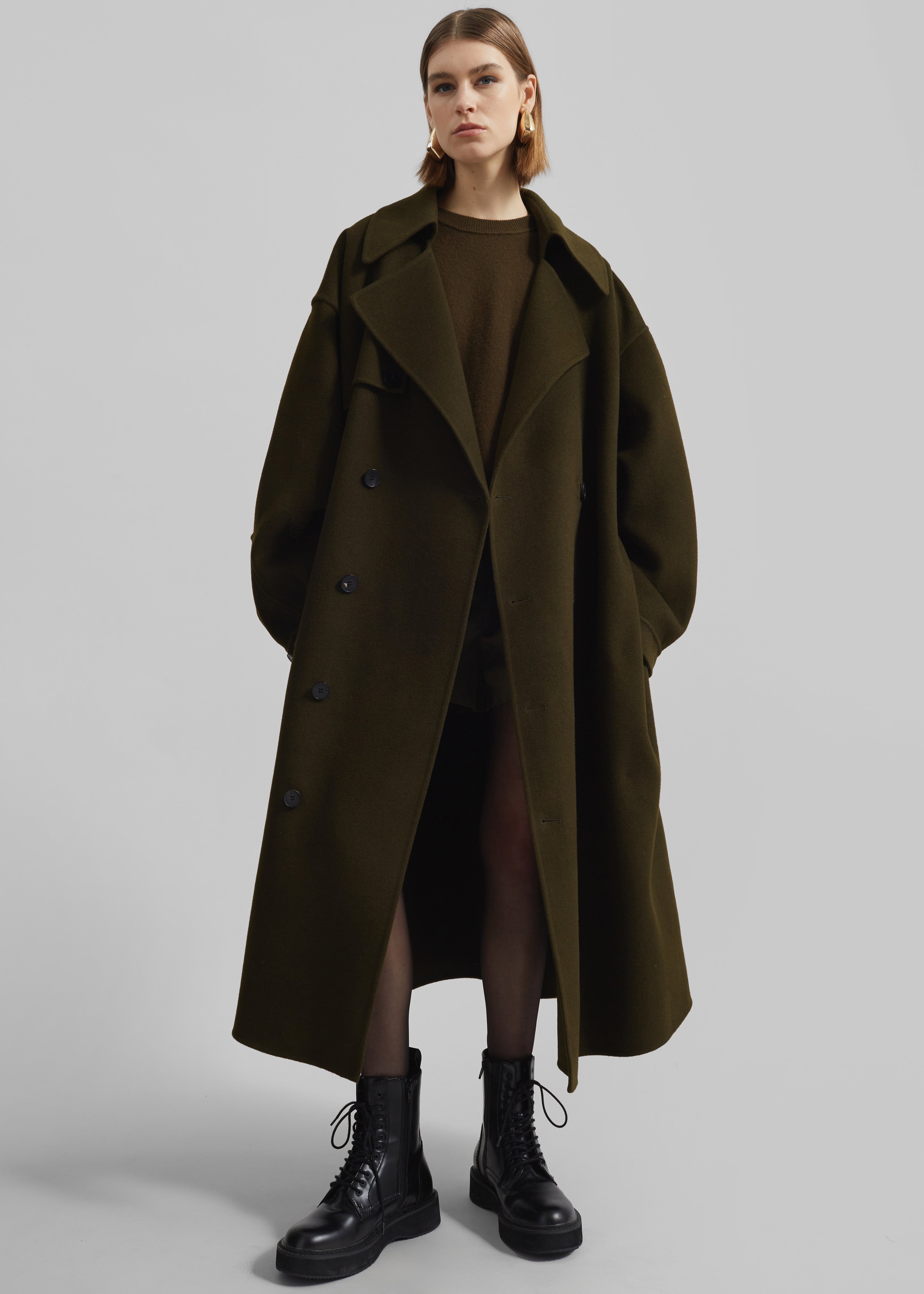 Mavis Long Coat - Khaki - 3