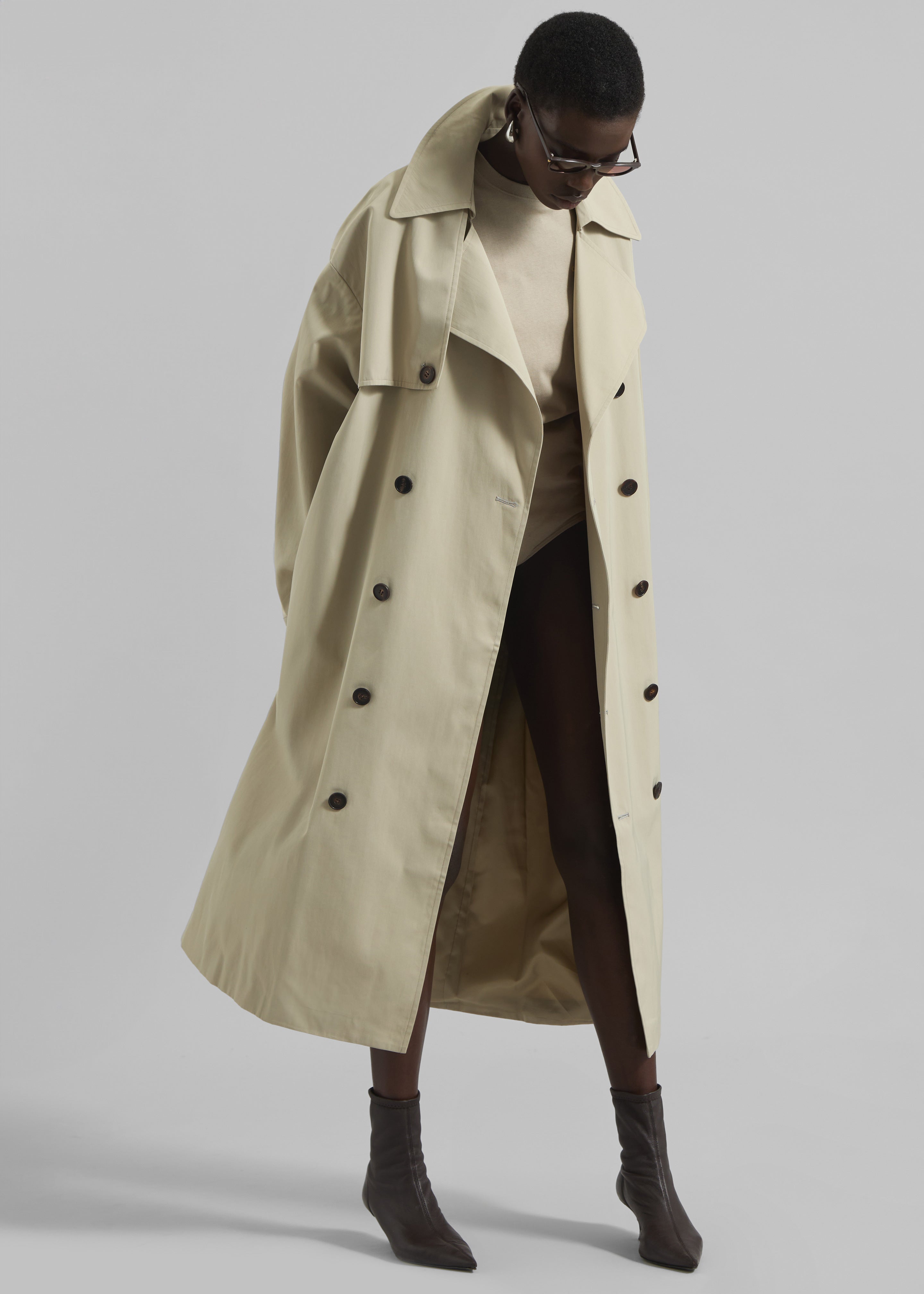 Mavis Oversized Trench - Beige - 3