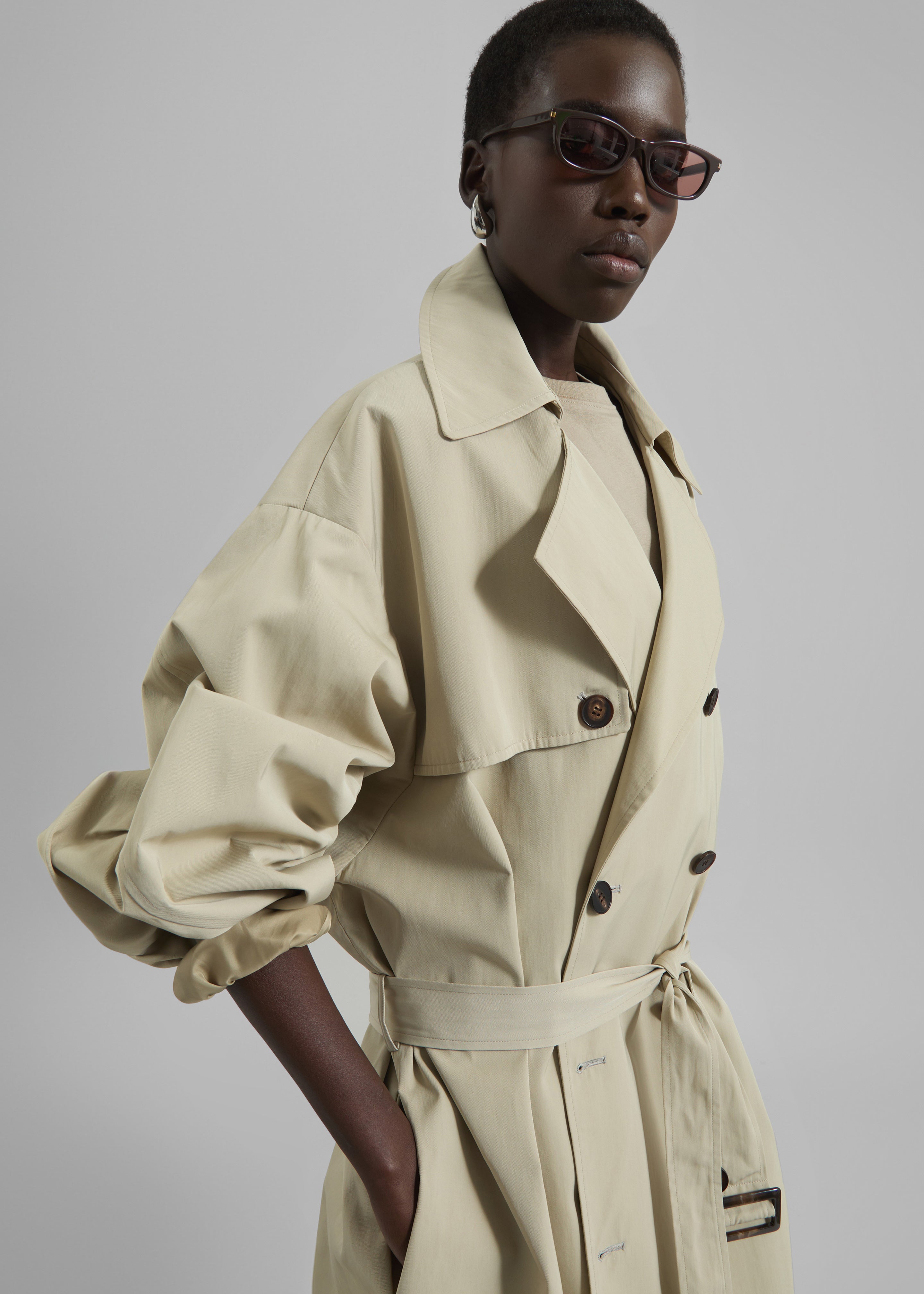 Mavis Oversized Trench - Beige - 5