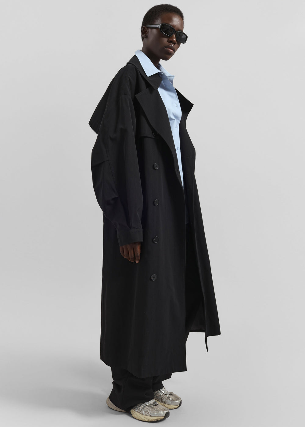 Mavis Oversized Trench - Black - 1