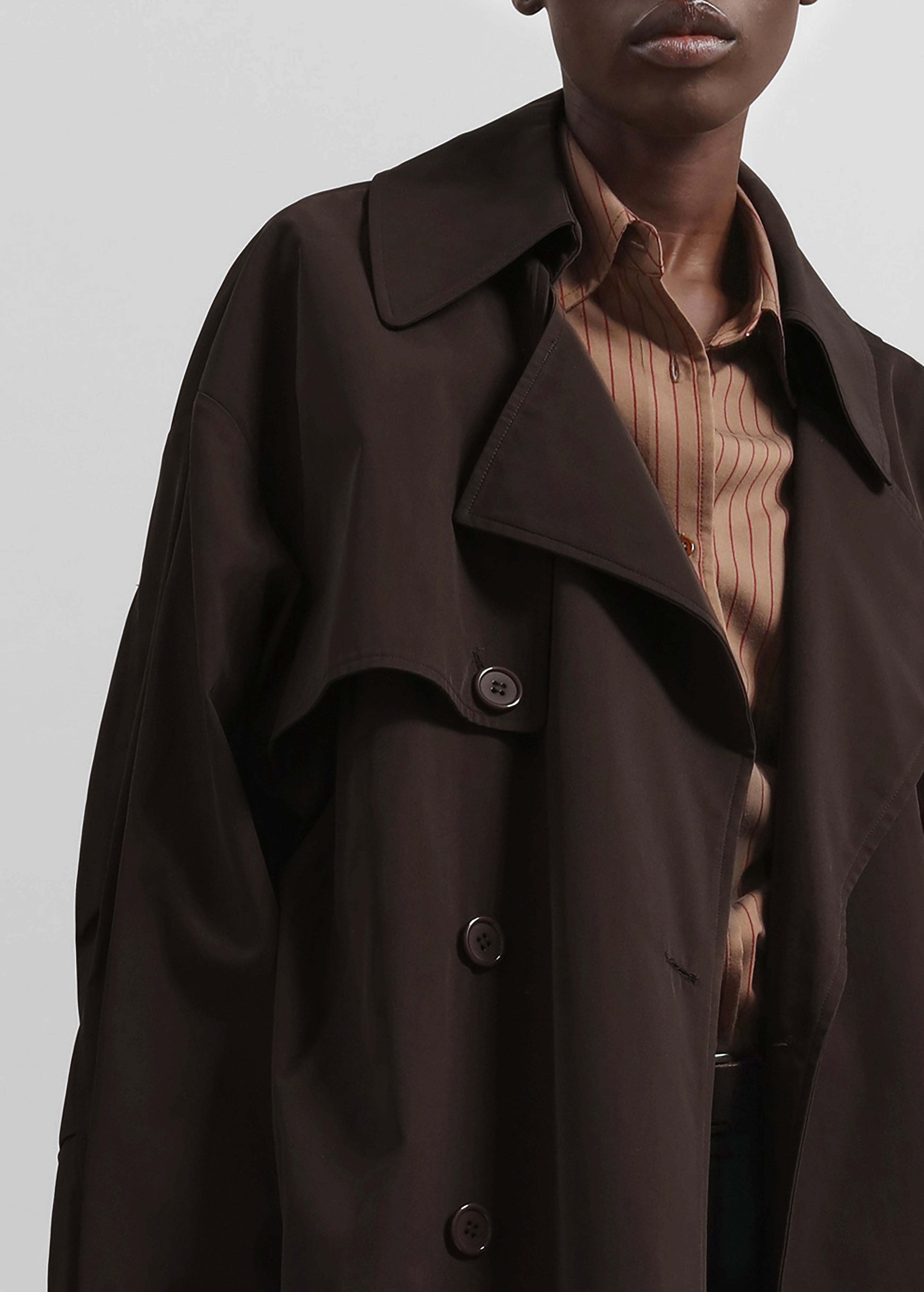 Mavis Oversized Trench - Brown - 5
