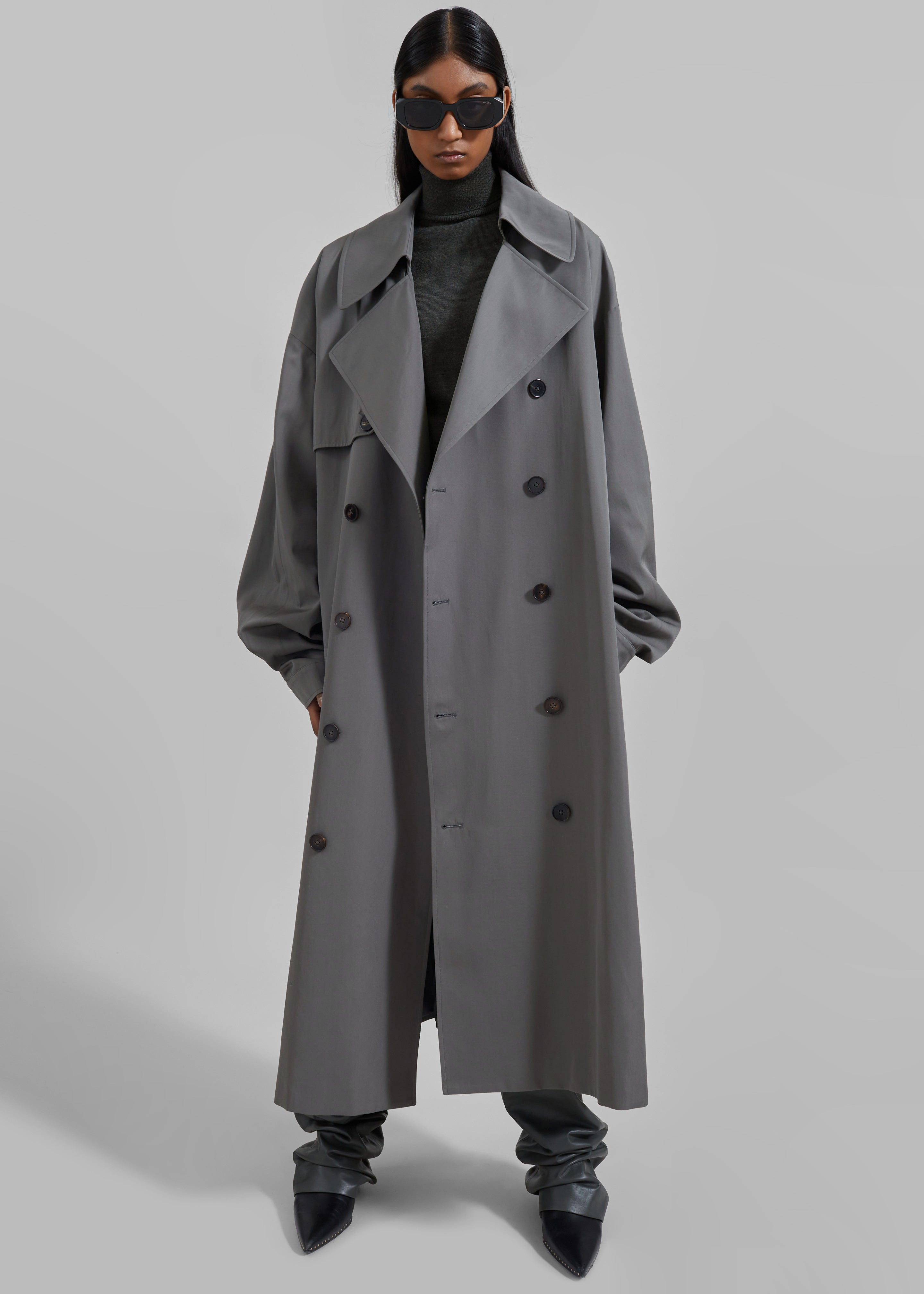 Mavis Oversized Trench - Grey - 3