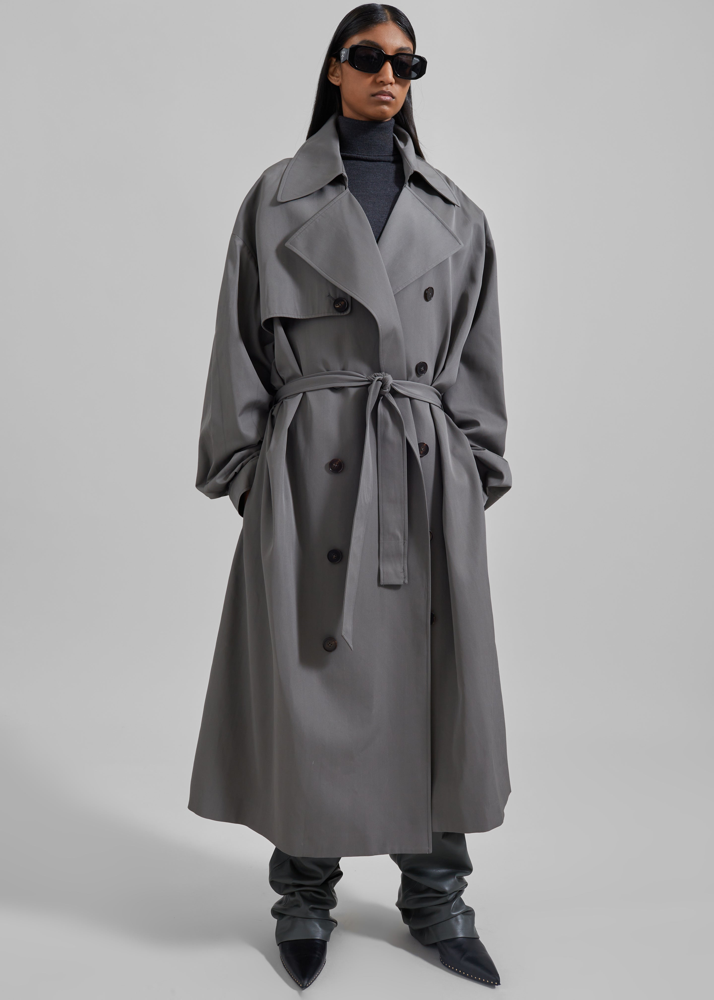 Mavis Oversized Trench - Grey - 5