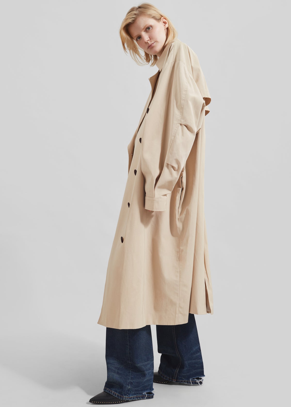 Mavis Oversized Trench - Light Beige - 2