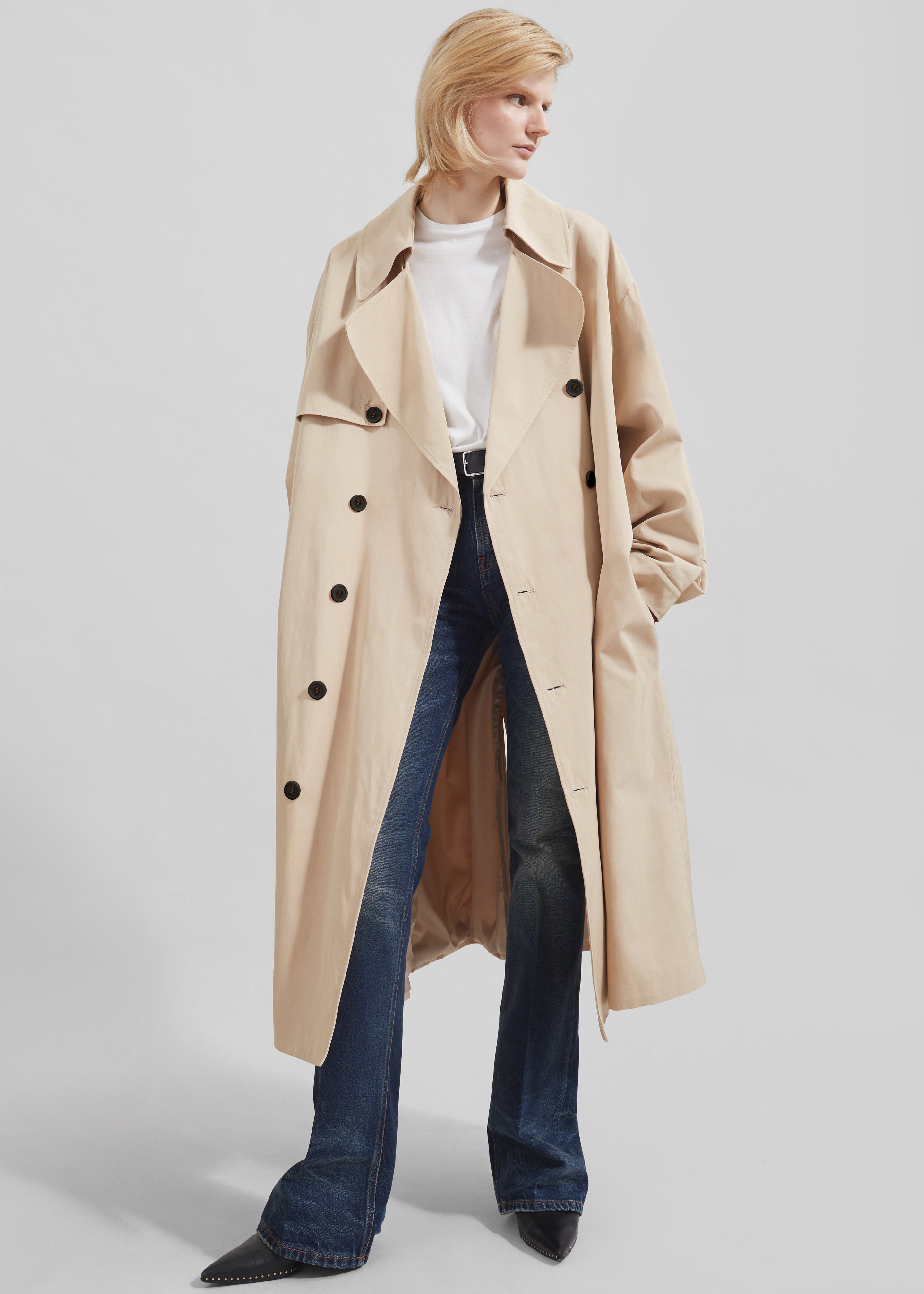 Mavis Oversized Trench - Light Beige - 4