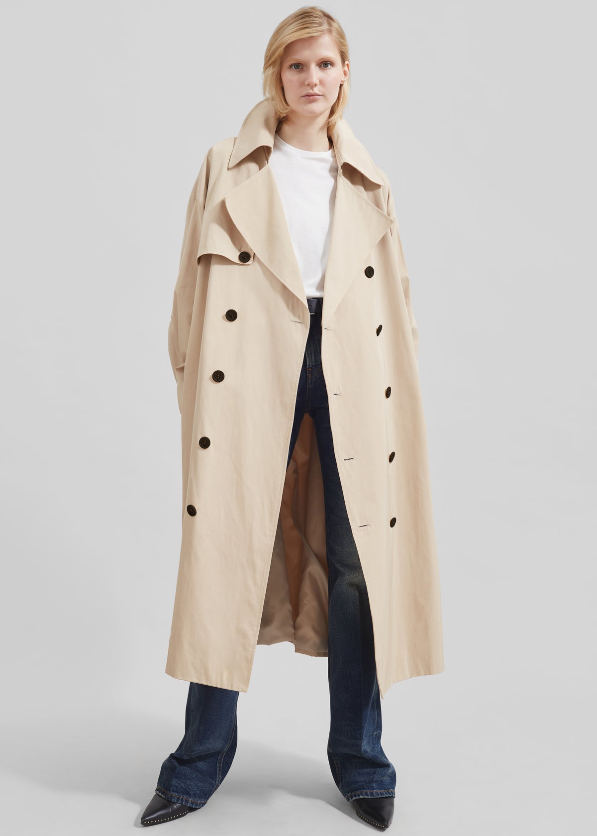 Mavis Oversized Trench - Light Beige - 5