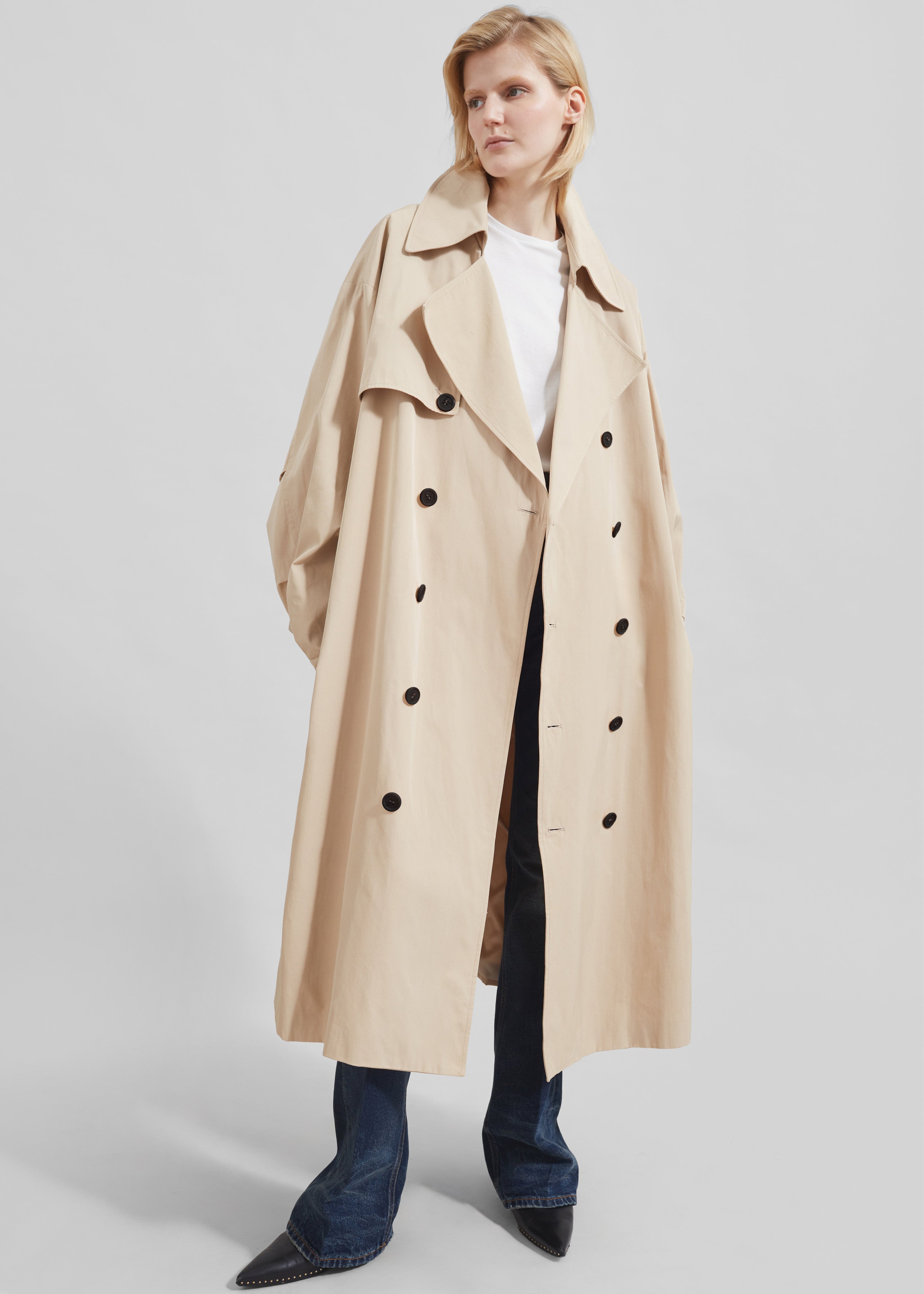 Mavis Oversized Trench - Light Beige - 1