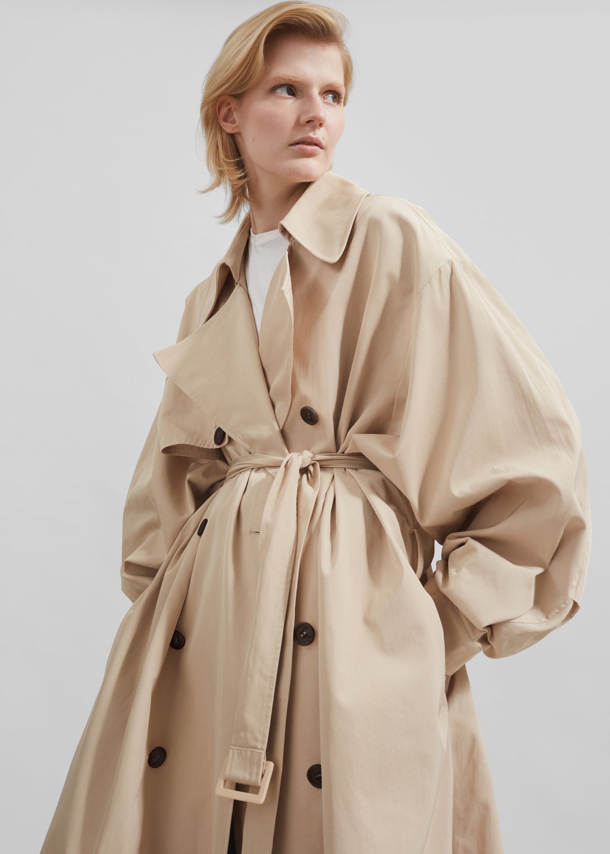 Mavis Oversized Trench - Light Beige - 3