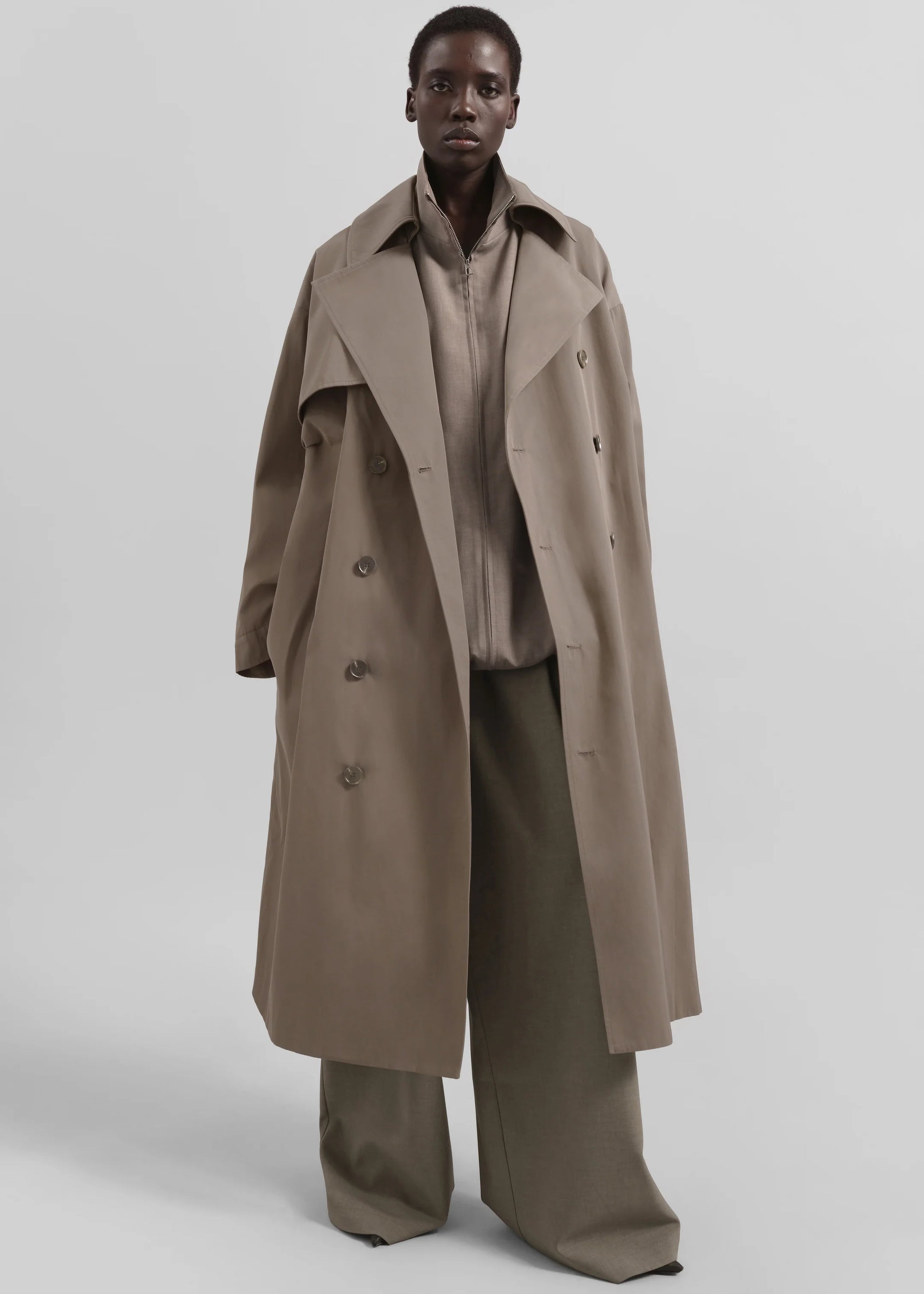 Shop the look image for Mavis Oversized Trench - Taupe