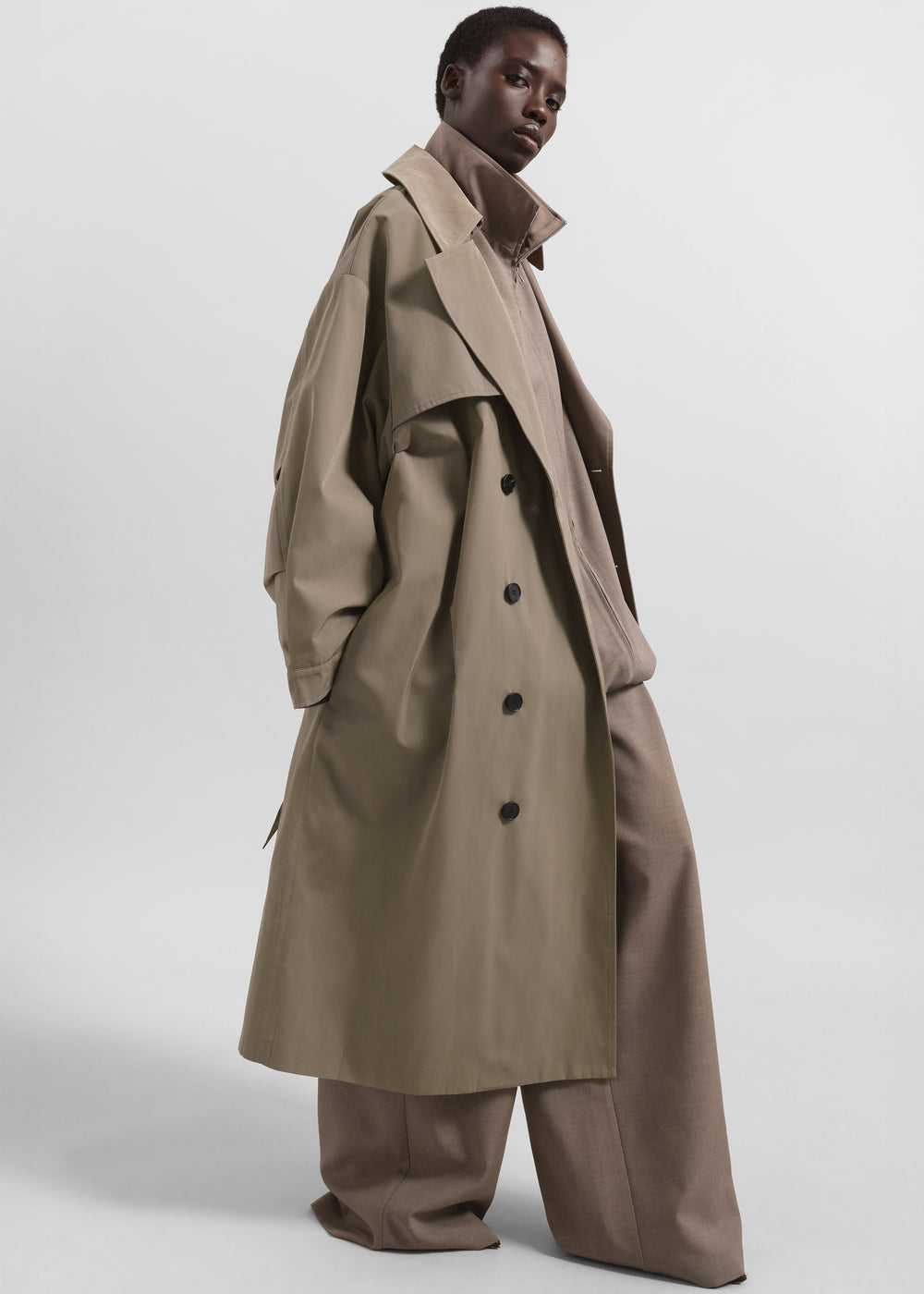 Mavis Oversized Trench - Taupe