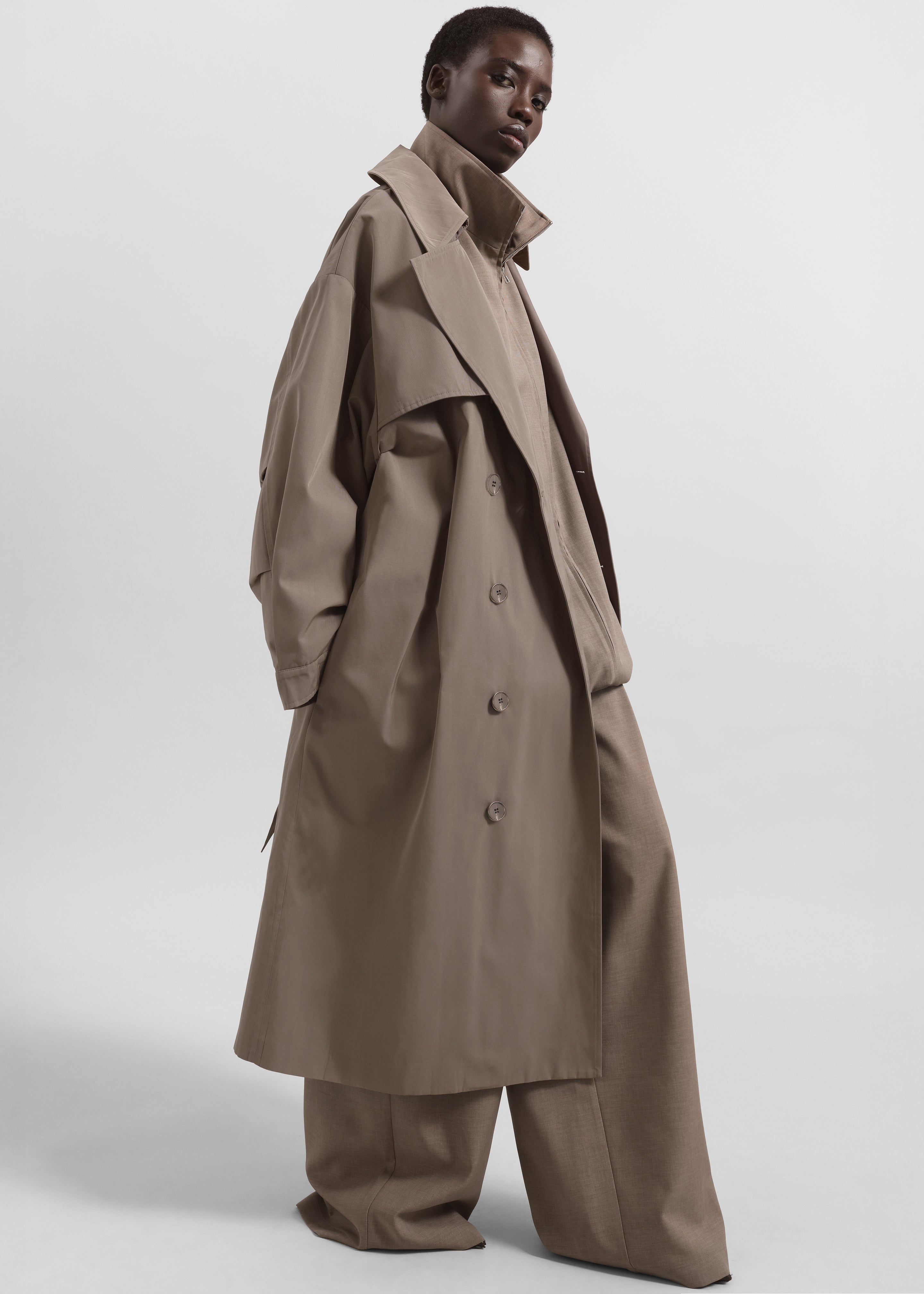 Mavis Oversized Trench - Taupe - 1