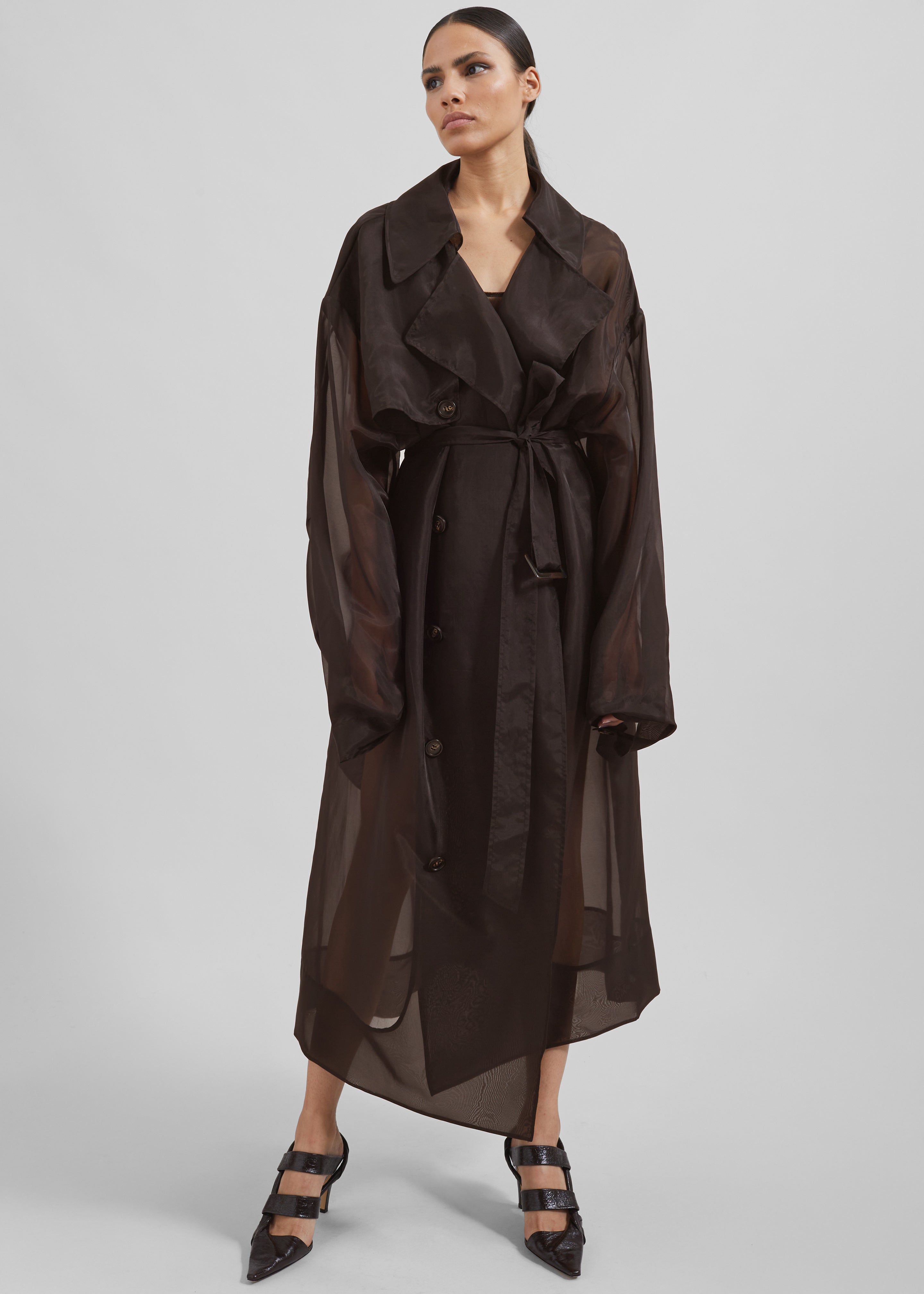 Mavis Oversized Sheer Trench - Brown – The Frankie Shop Europe
