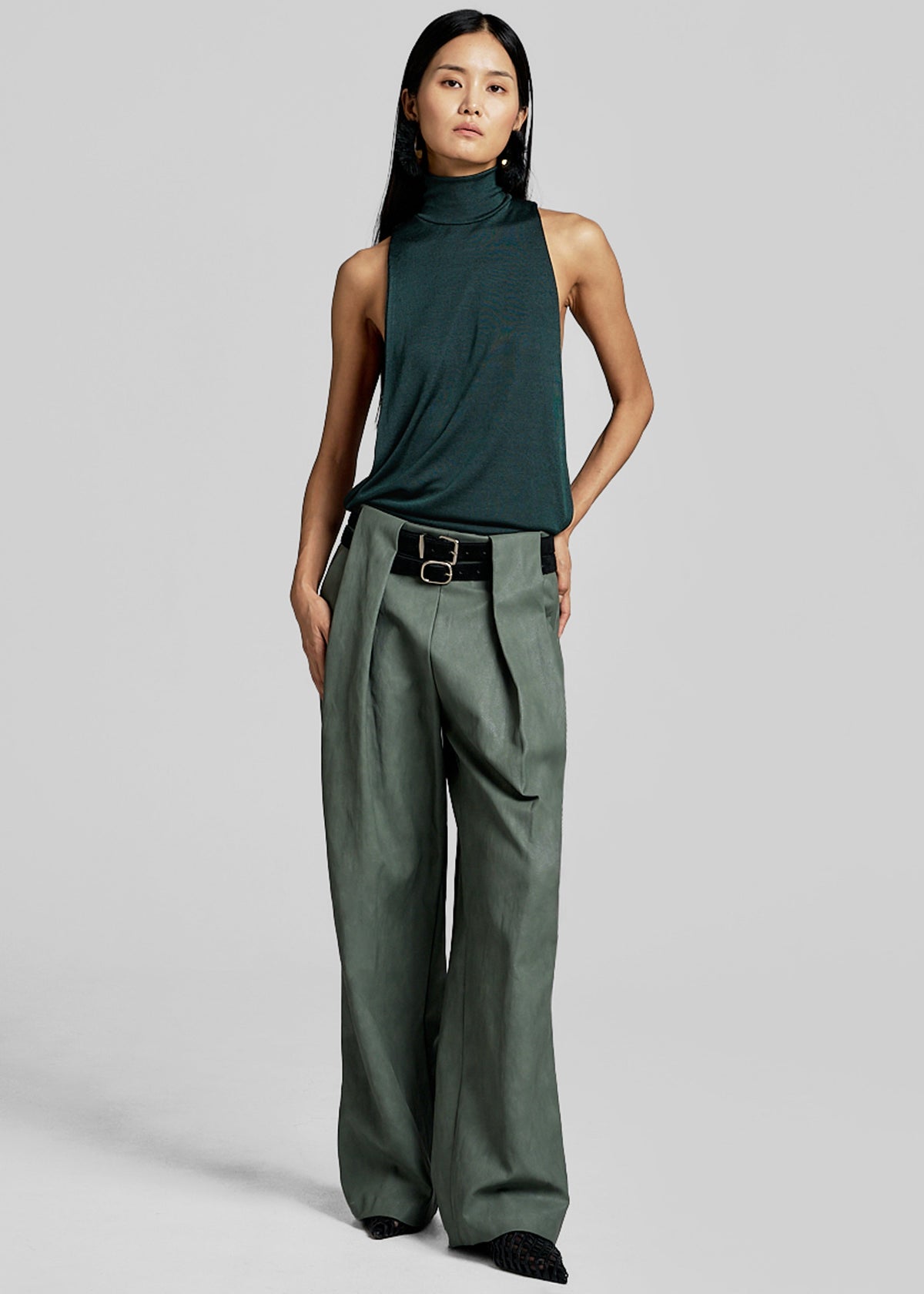 Maxen Mock Neck Bodysuit - Deep Green - 6