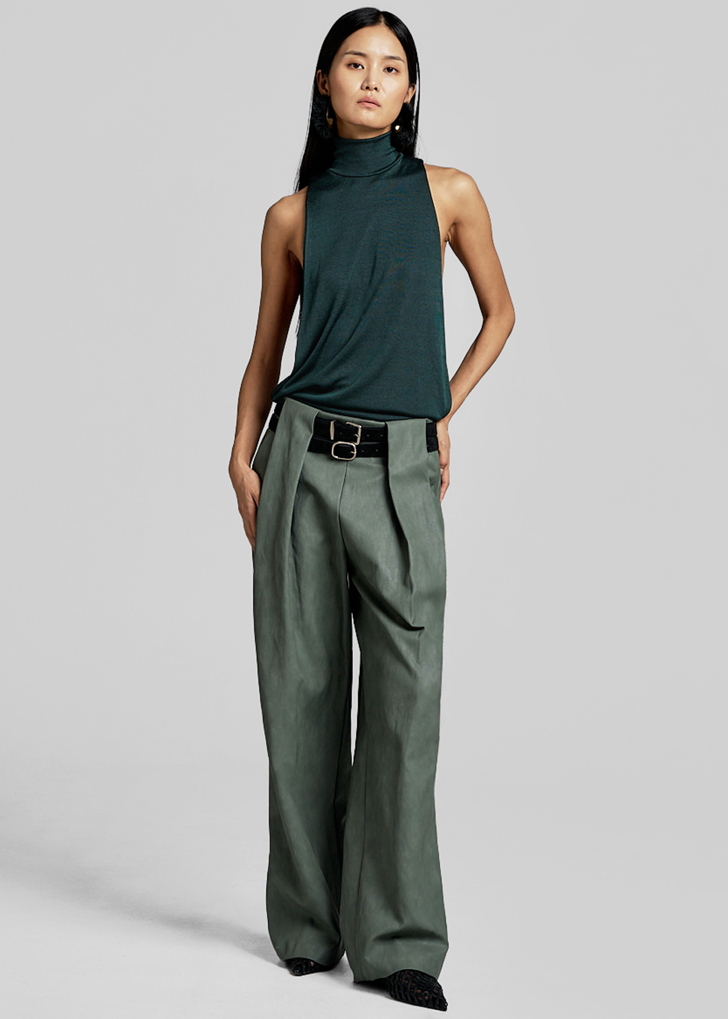 Maxen Mock Neck Bodysuit - Deep Green - 6