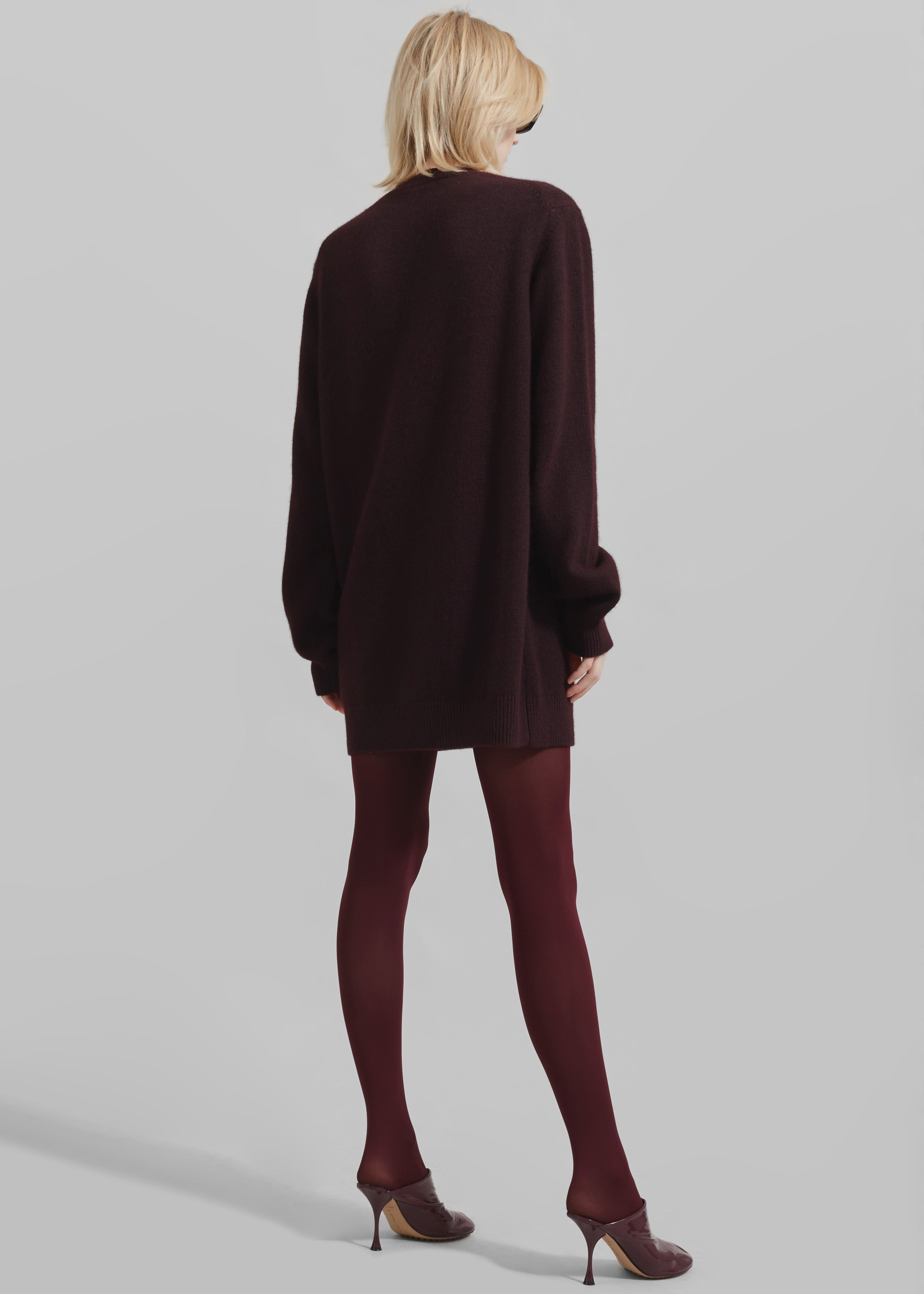 Maxime Knit Sweater Dress - Dark Plum - 4