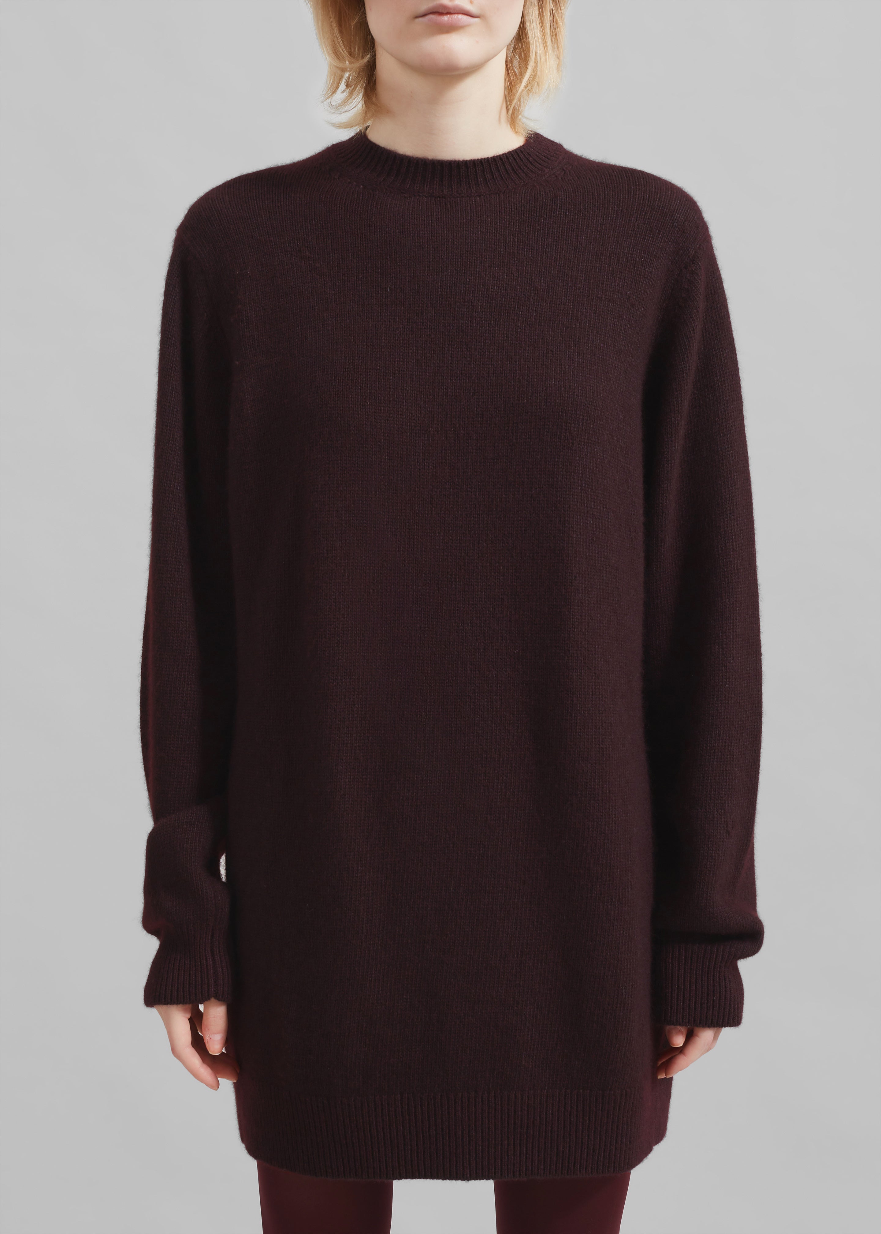 Maxime Knit Sweater Dress - Dark Plum - 7