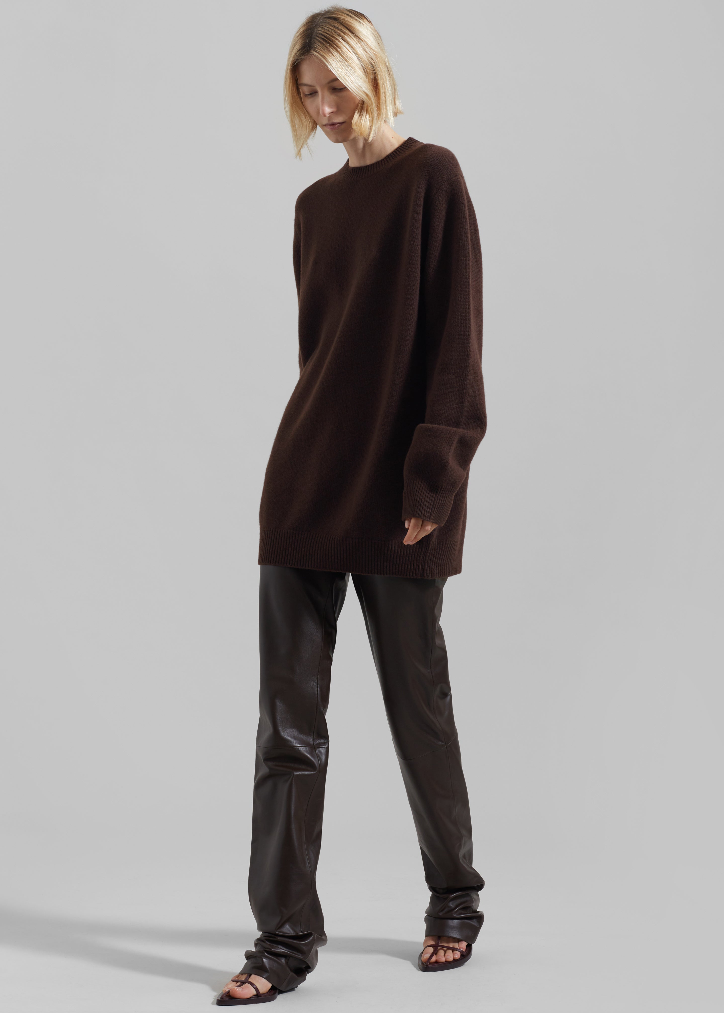 Maxime Knit Sweater Dress - Brown - 11