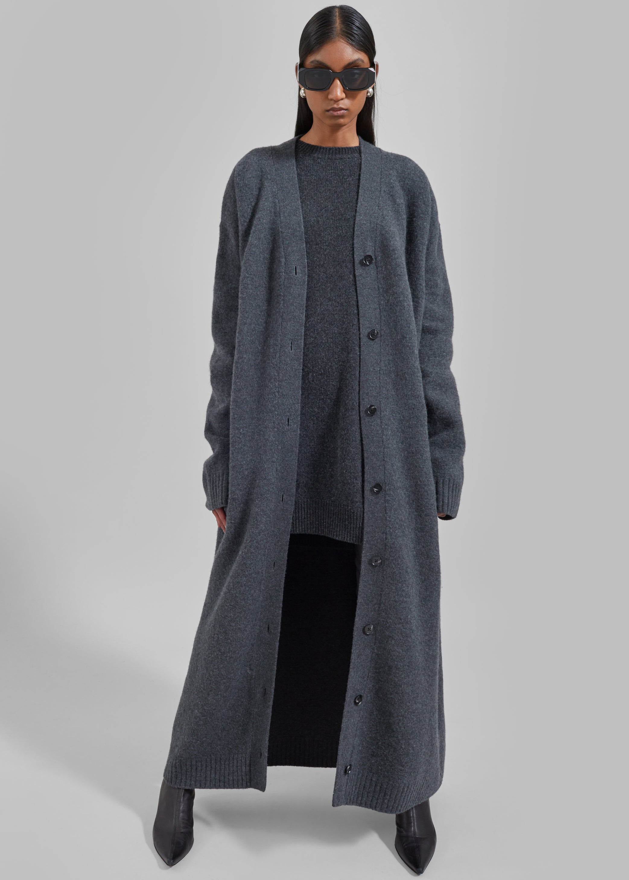 Shop the look image for Maxime Knit Sweater Dress - Dark Grey Melange