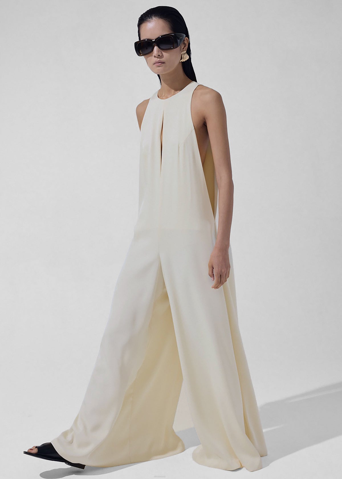 Mayan Wide Leg Jumpsuit - Ivory - 1