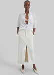 Maybelle Front Slit Midi Skirt - Off White