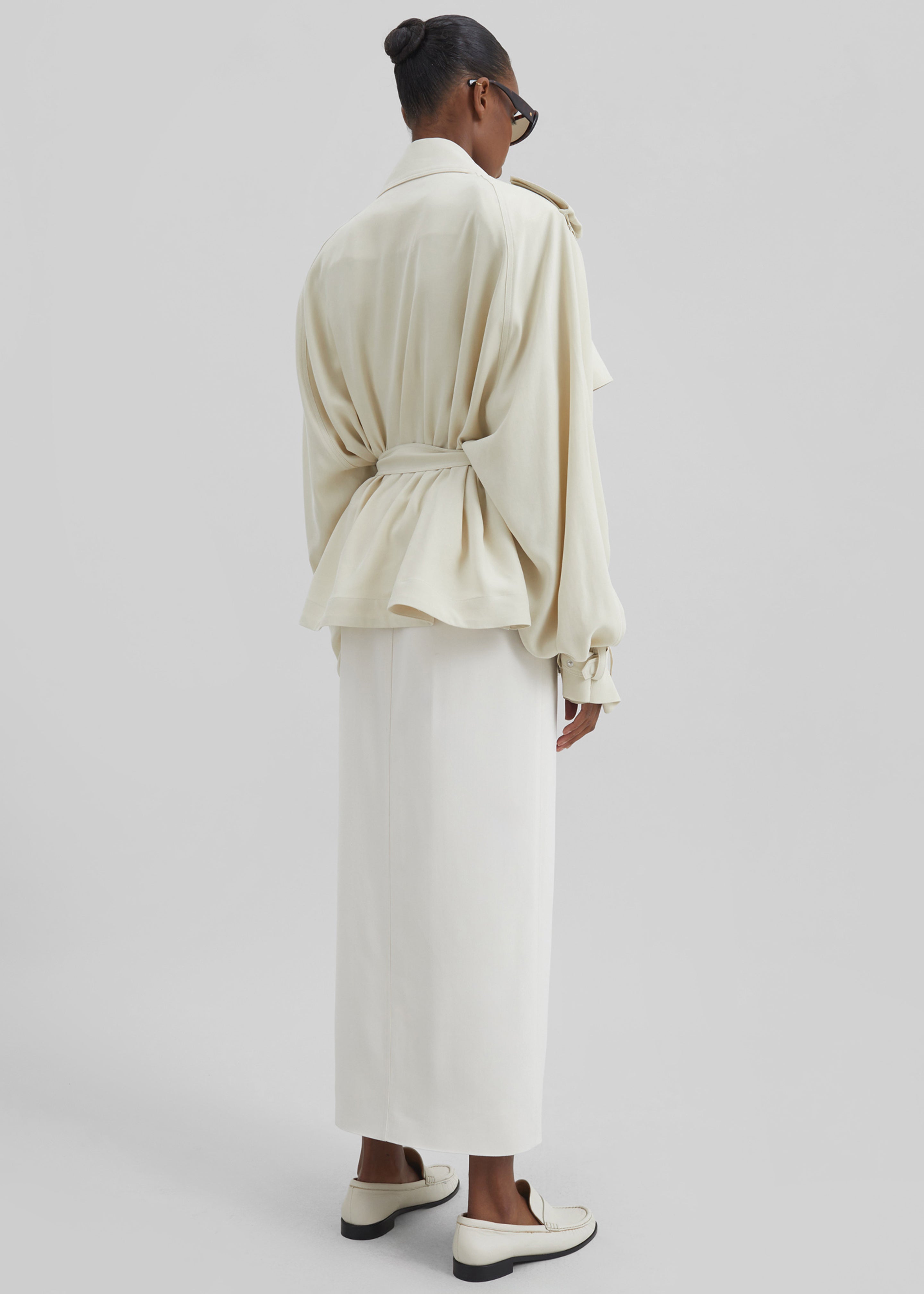 Maybelle Front Slit Midi Skirt - Off White - 10