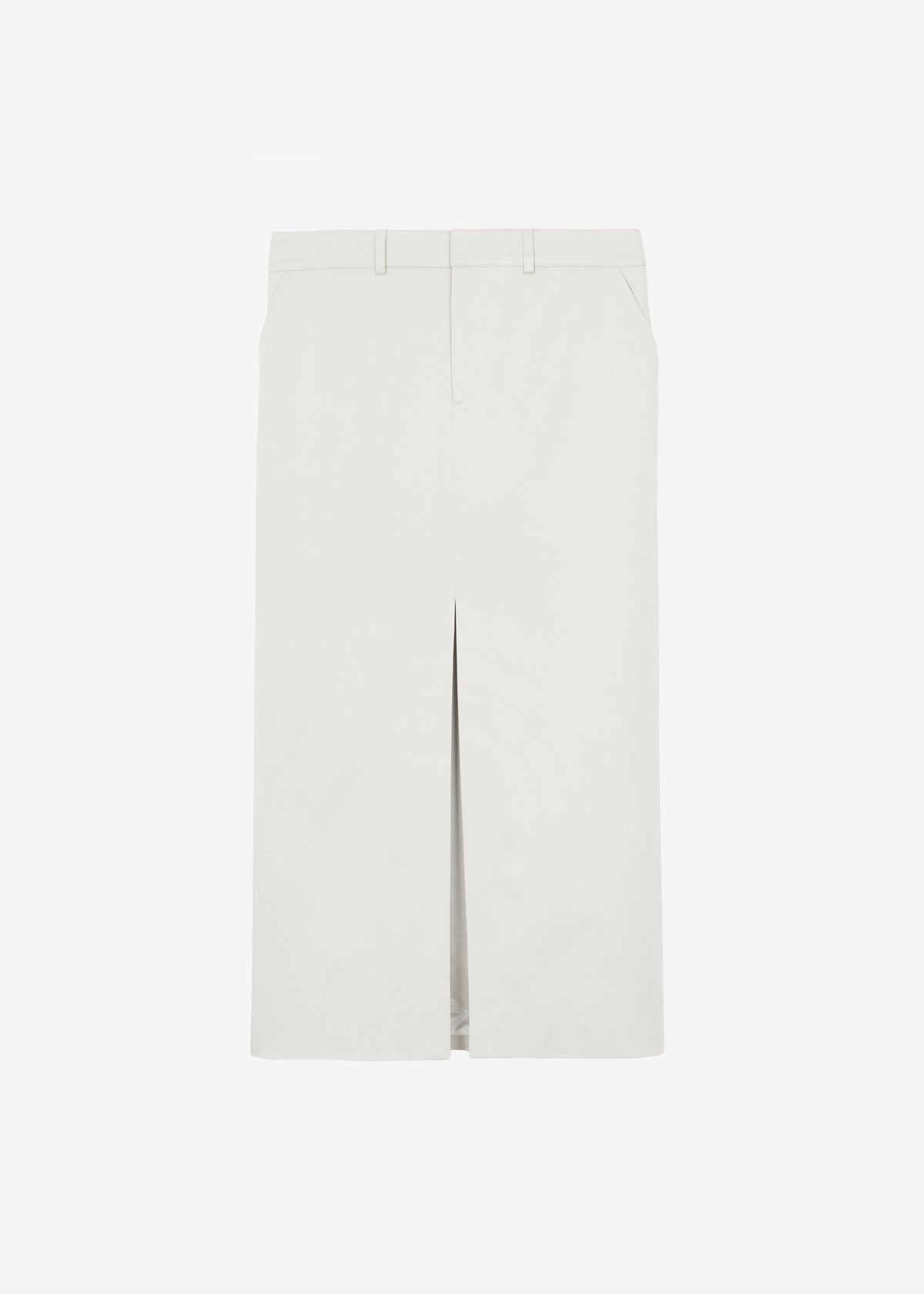 Maybelle Front Slit Midi Skirt - Off White - 14