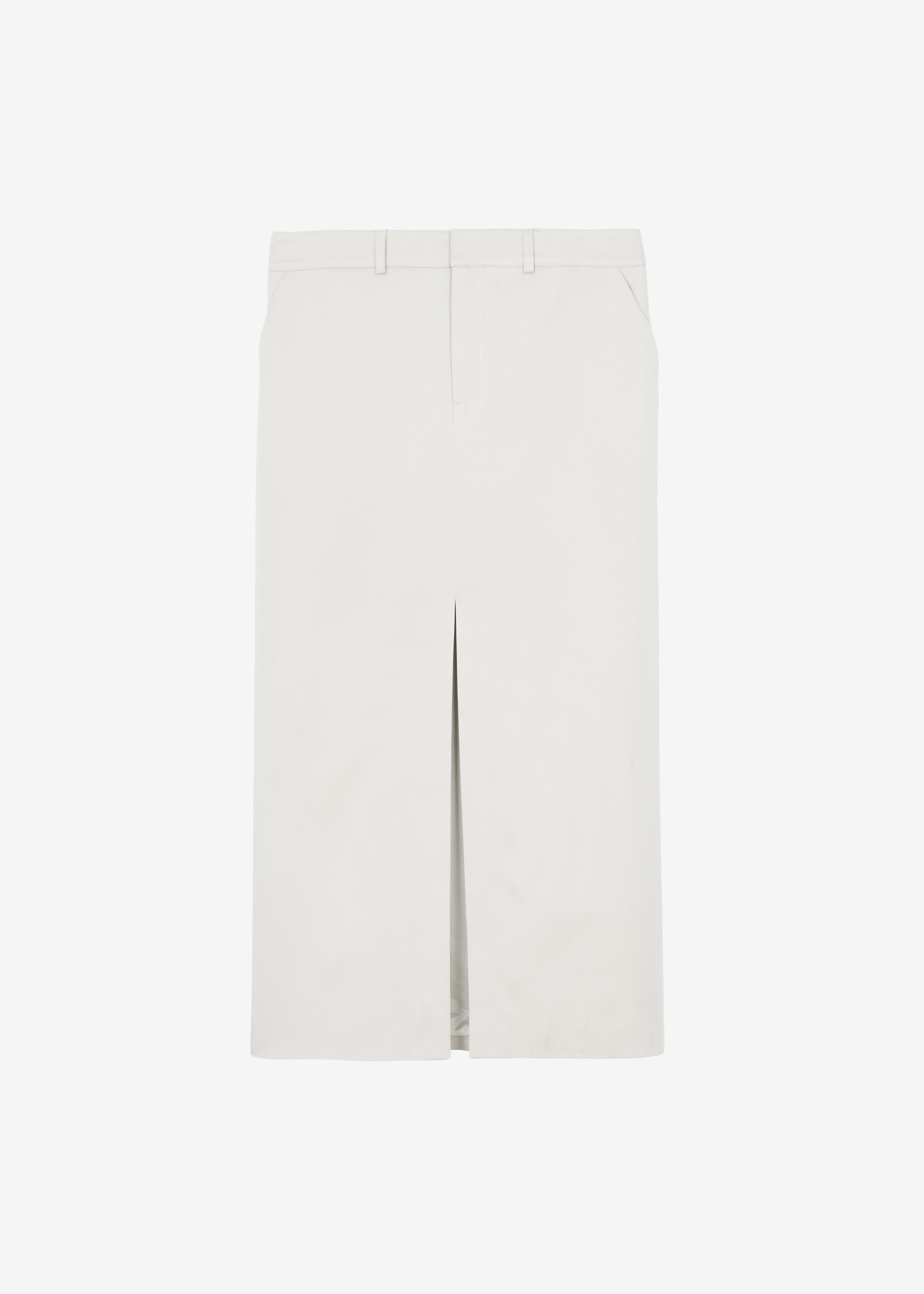 Maybelle Front Slit Midi Skirt - Off White - 14