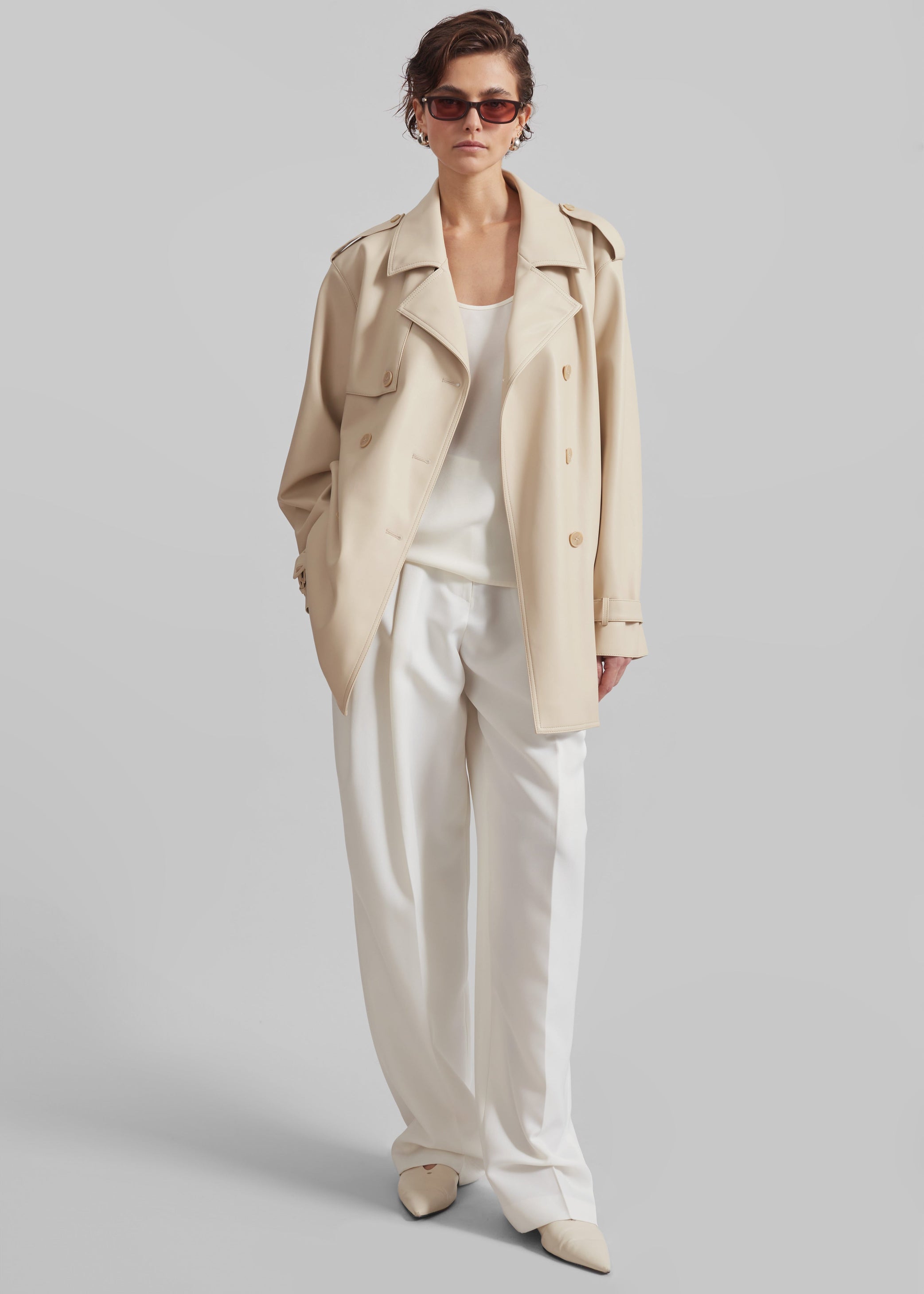 Shop the look image for Medora Faux Leather Trench - Beige